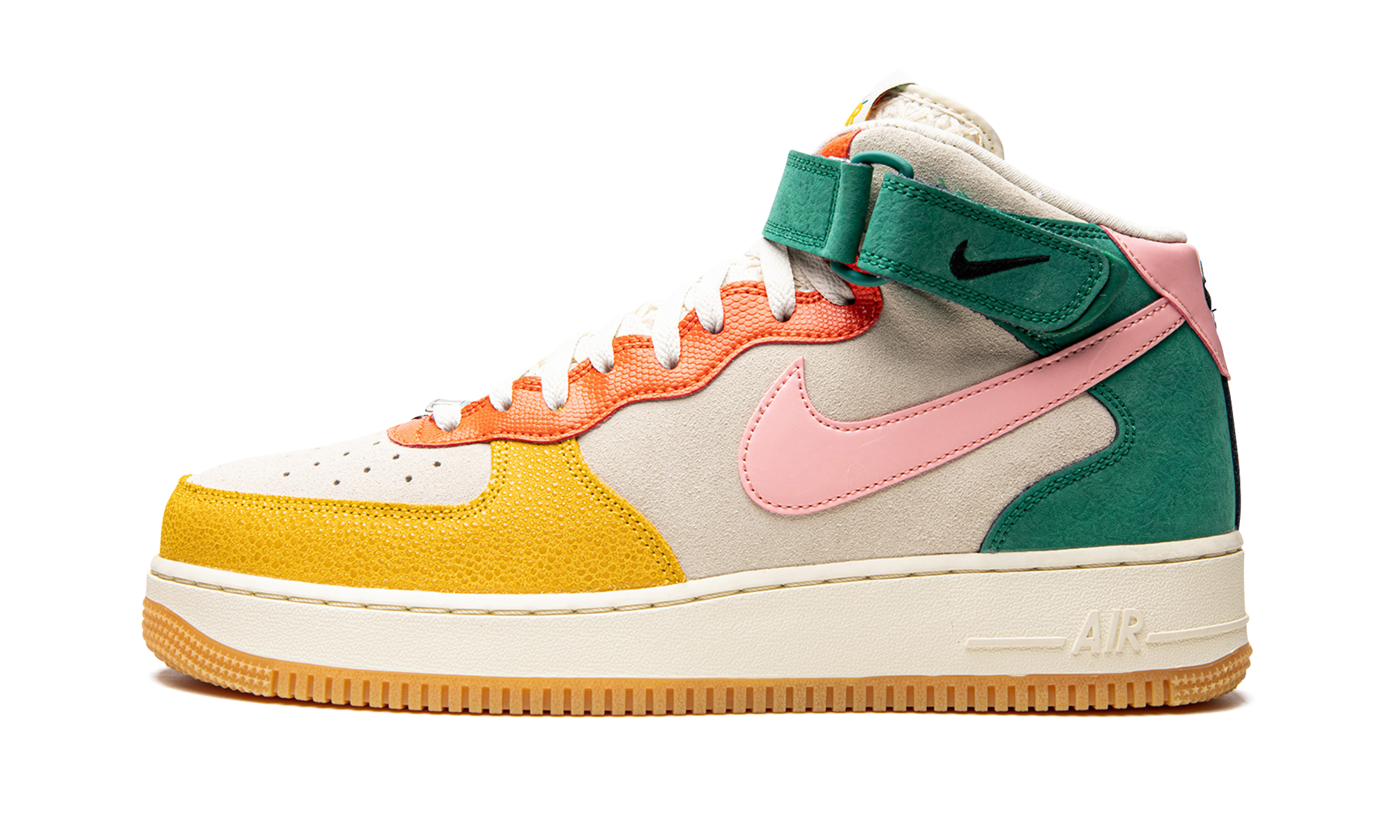 nike air force 1 mid nh vivid sulfur rush orange+DR0158-100+diagnol right view 1