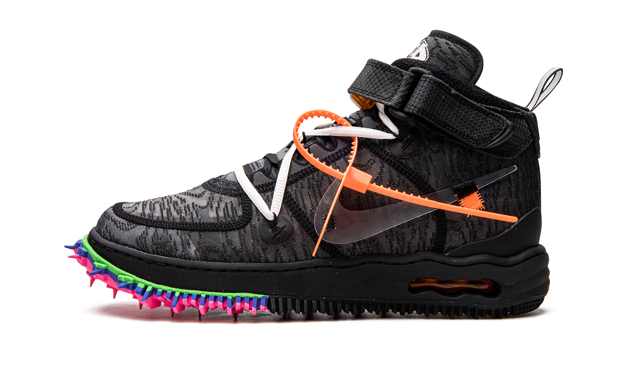 nike air force 1 mid off white black+DO6290-001+diagnol right view 1