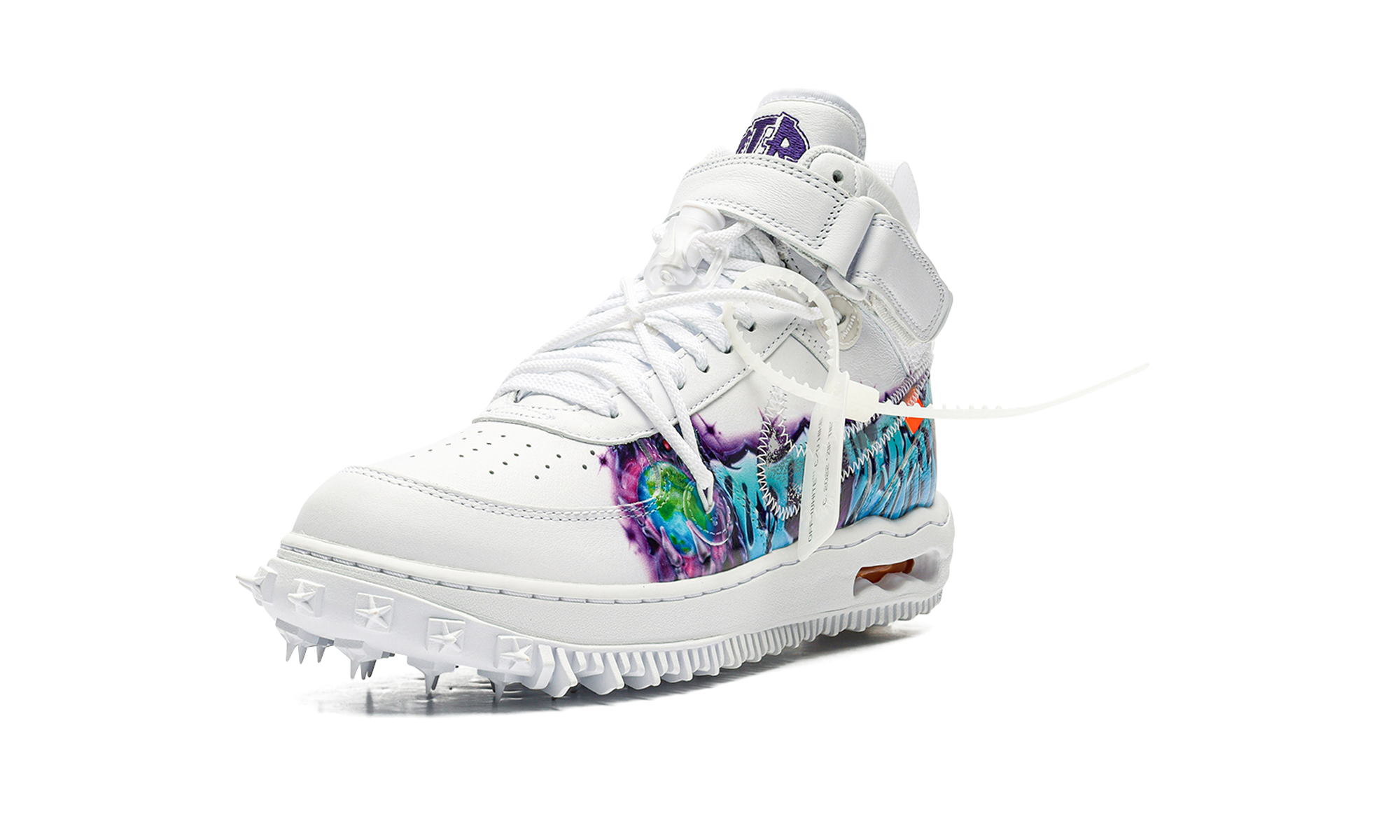 nike air force 1 mid off white graffiti white+DR0500-100+left diagnol single view
