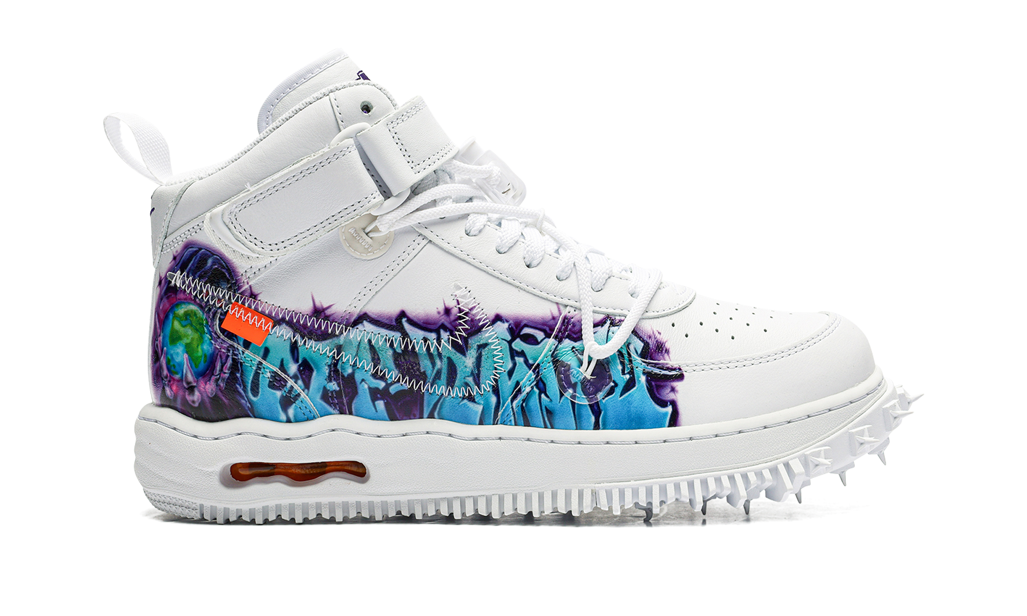 nike air force 1 mid off white graffiti white+DR0500-100+right view