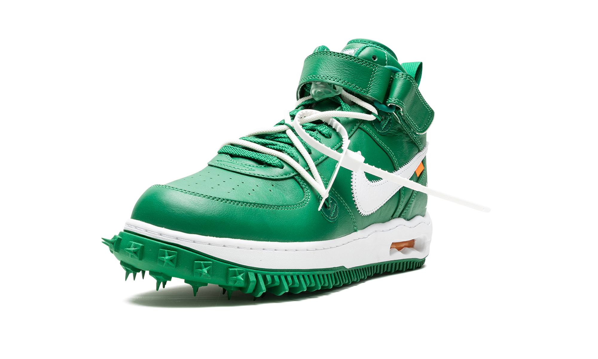 nike air force 1 mid off white pine green+DR0500-300+left diagnol single view