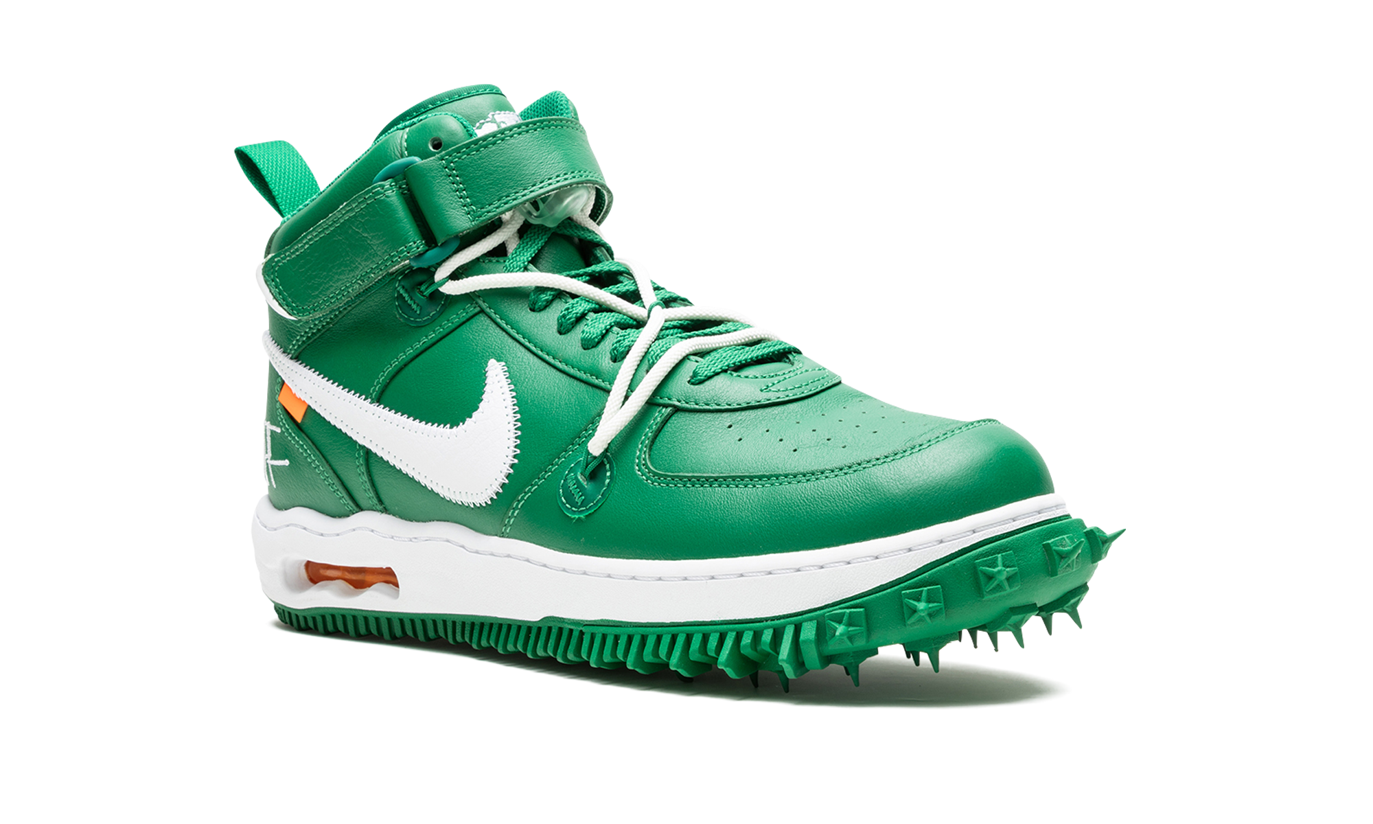 nike air force 1 mid off white pine green+DR0500-300+diagnol right view