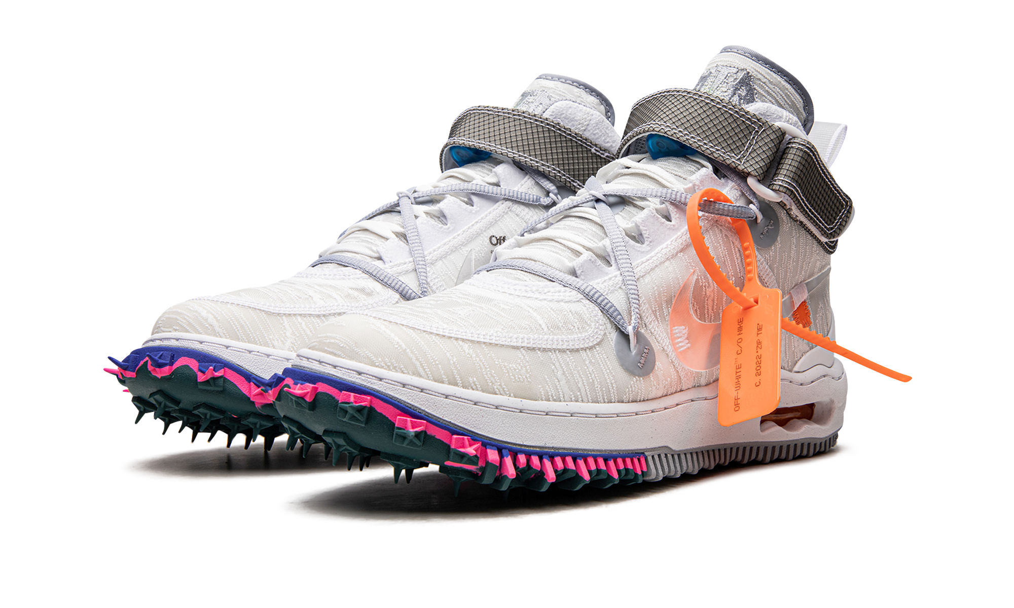 nike air force 1 mid off white white+DO6290-100+diagnol left view