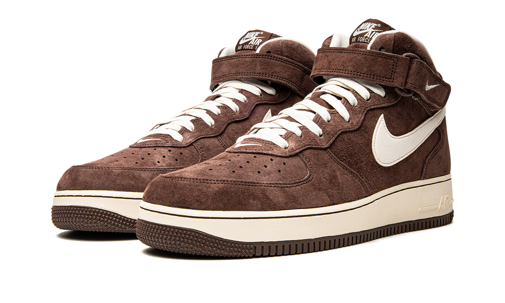 nike air force 1 mid qs chocolate+DM0107-200+diagnol left view