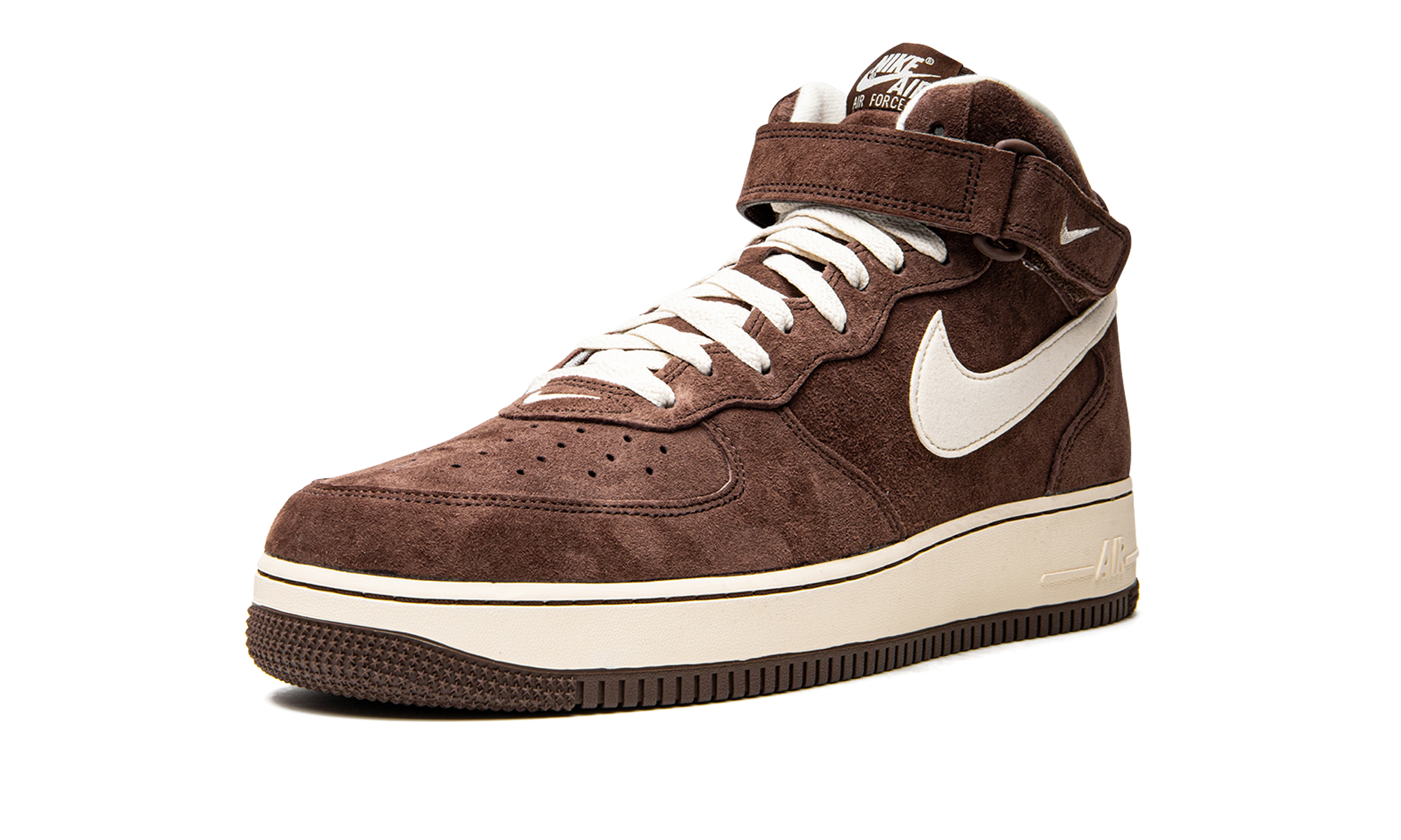 nike air force 1 mid qs chocolate+DM0107-200+left diagnol single view