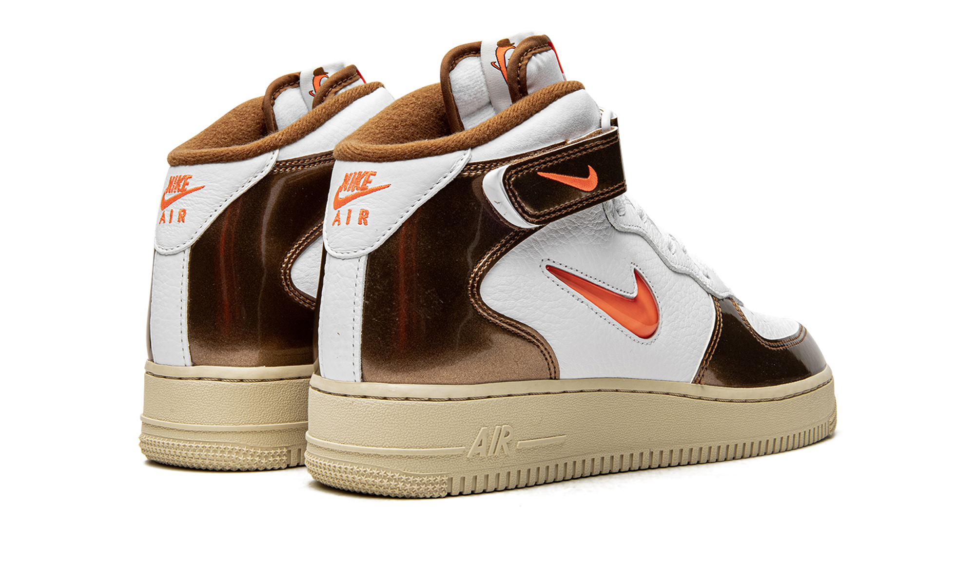 nike air force 1 mid qs jewel ale brown+DH5623-100+diagnol right behind view
