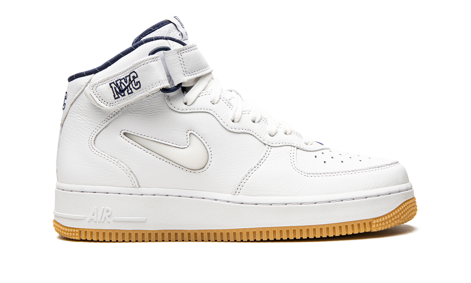 nike air force 1 mid qs jewel nyc white midnight navy+DH5622-100+right view
