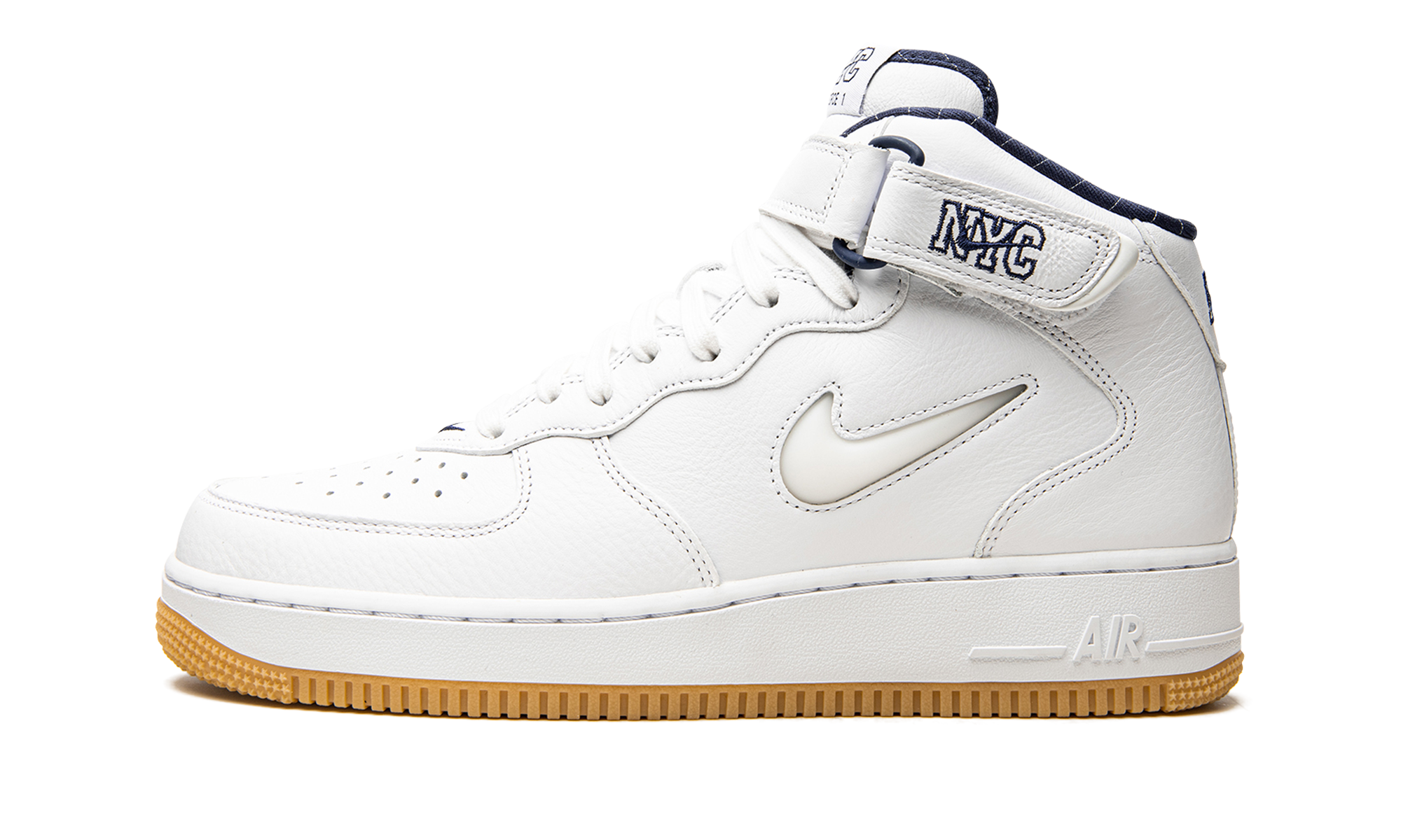 nike air force 1 mid qs jewel nyc white midnight navy+DH5622-100+diagnol right view 1