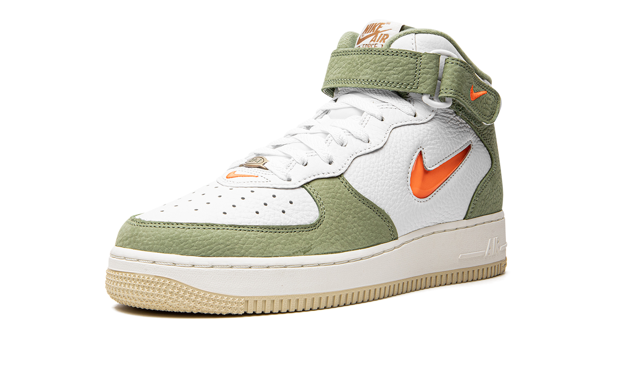 nike air force 1 mid qs jewel oil green+DQ3505-100+left diagnol single view
