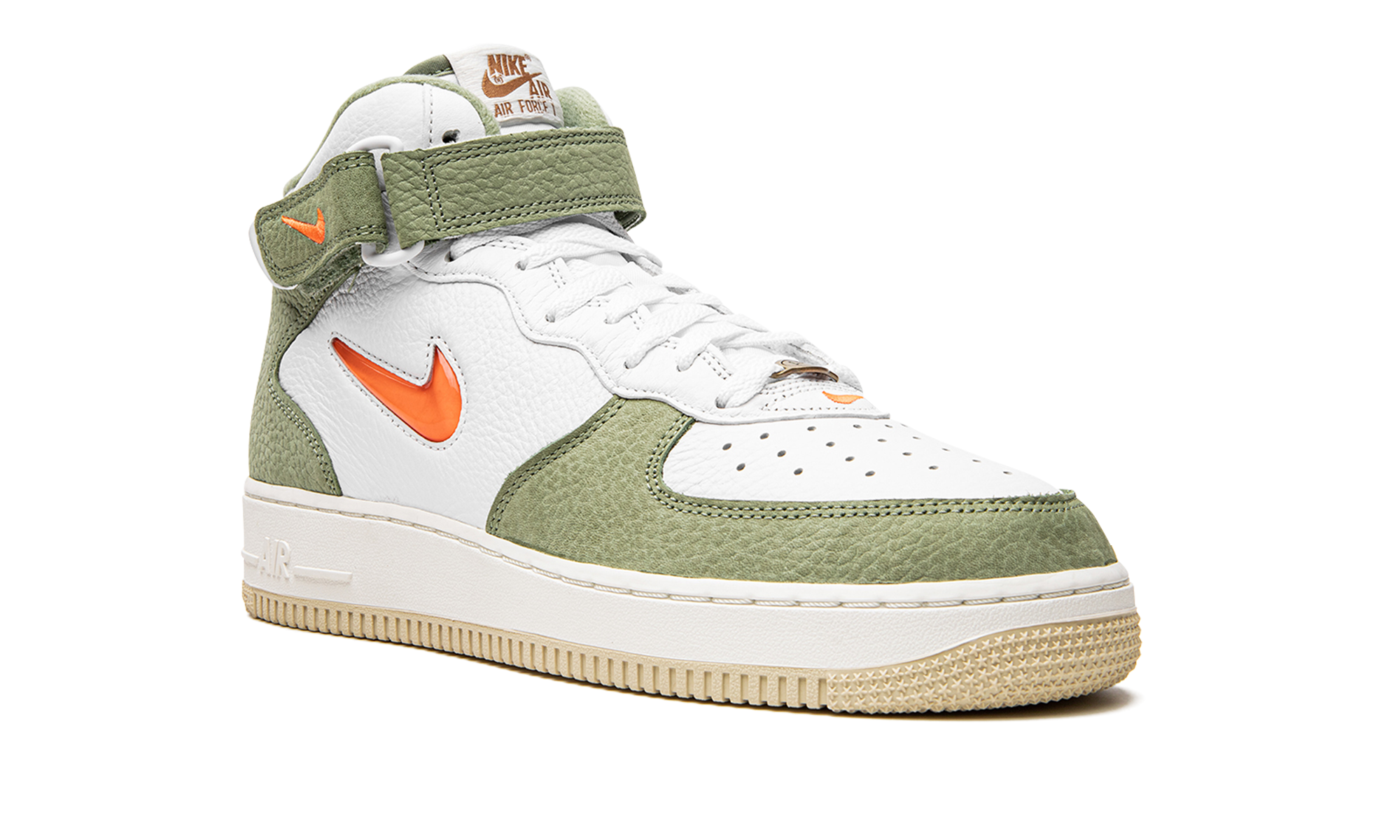 nike air force 1 mid qs jewel oil green+DQ3505-100+diagnol right view