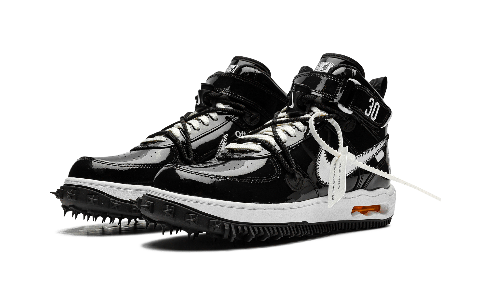 nike air force 1 mid sp off white sheed+DR0500-001+diagnol left view