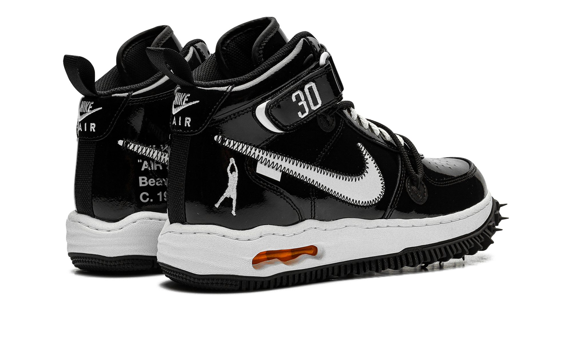 nike air force 1 mid sp off white sheed+DR0500-001+diagnol right behind view