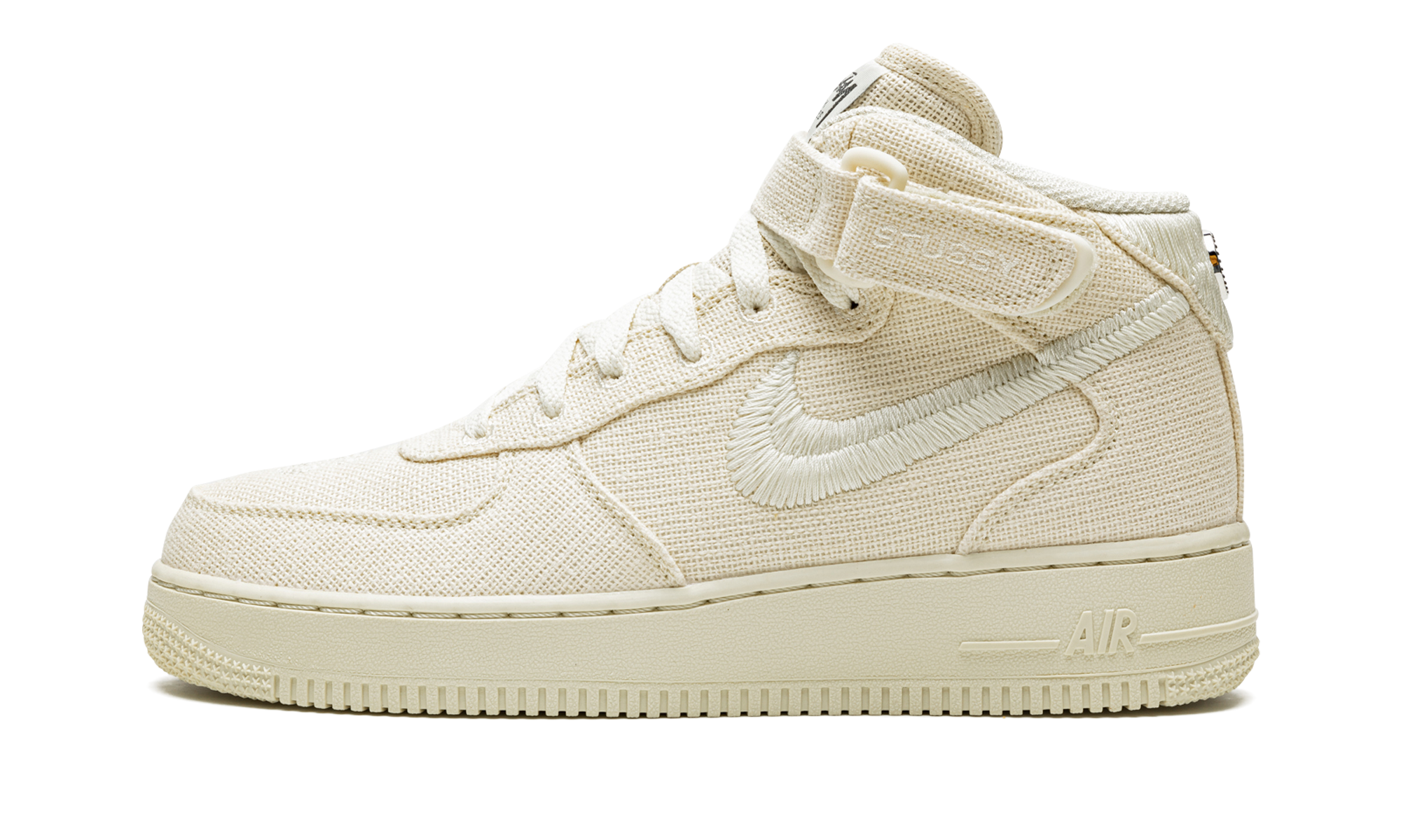 nike air force 1 mid stussy fossil+DJ7841-200+diagnol right view 1