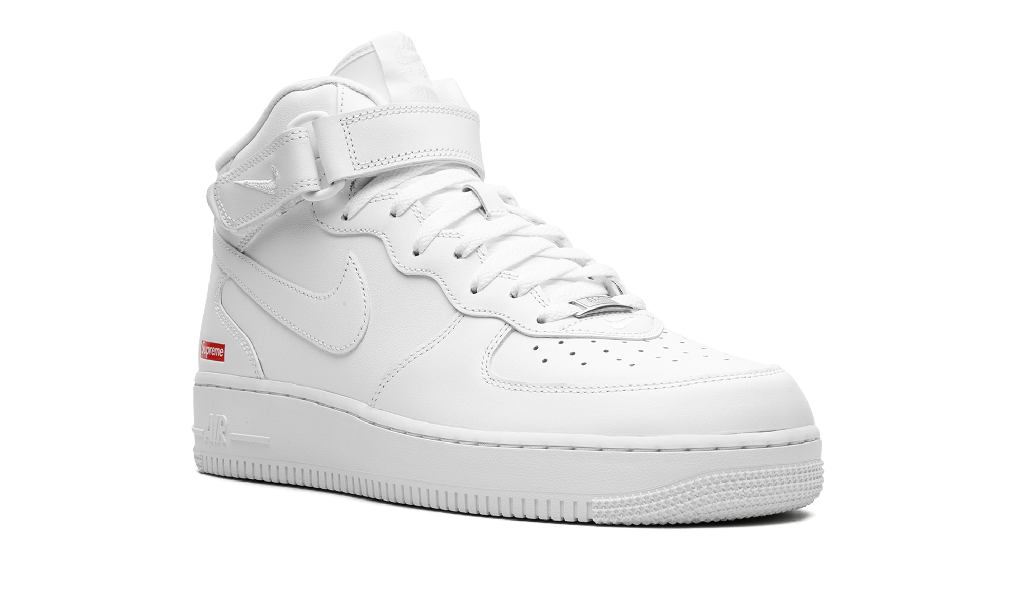 nike air force 1 mid supreme white+FZ8784-100+diagnol right view