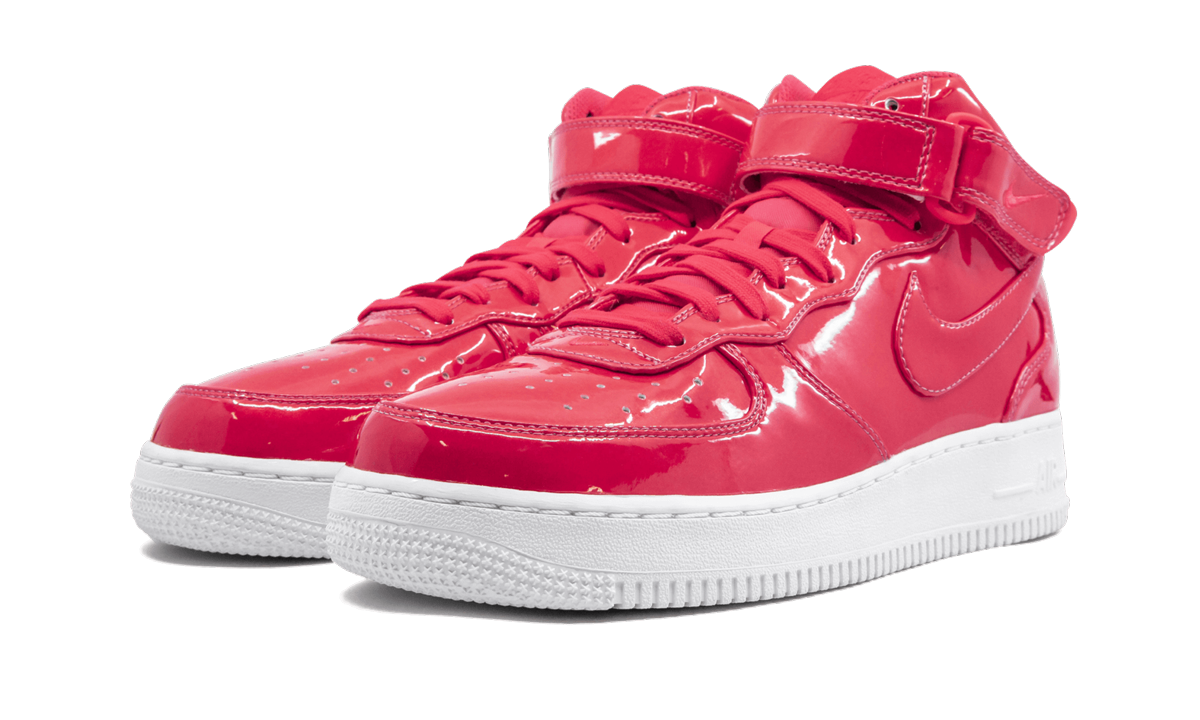 nike air force 1 mid ultraviolet siren red+AO0702-600+diagnol left view