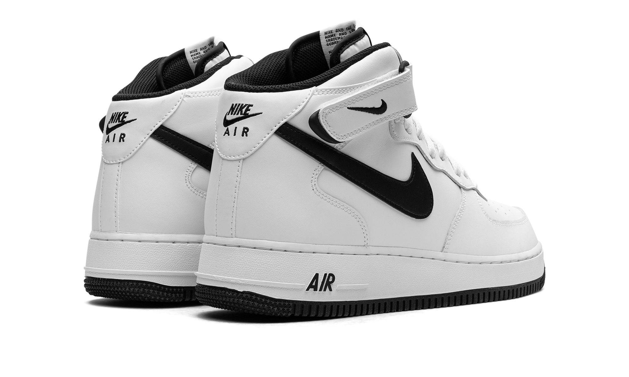 nike air force 1 mid white black 2023+DV0806-101+diagnol right behind view