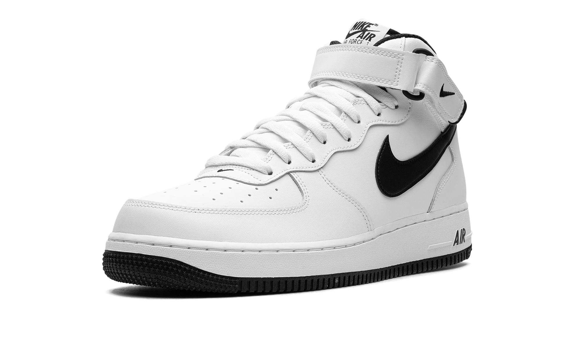 nike air force 1 mid white black 2023+DV0806-101+left diagnol single view