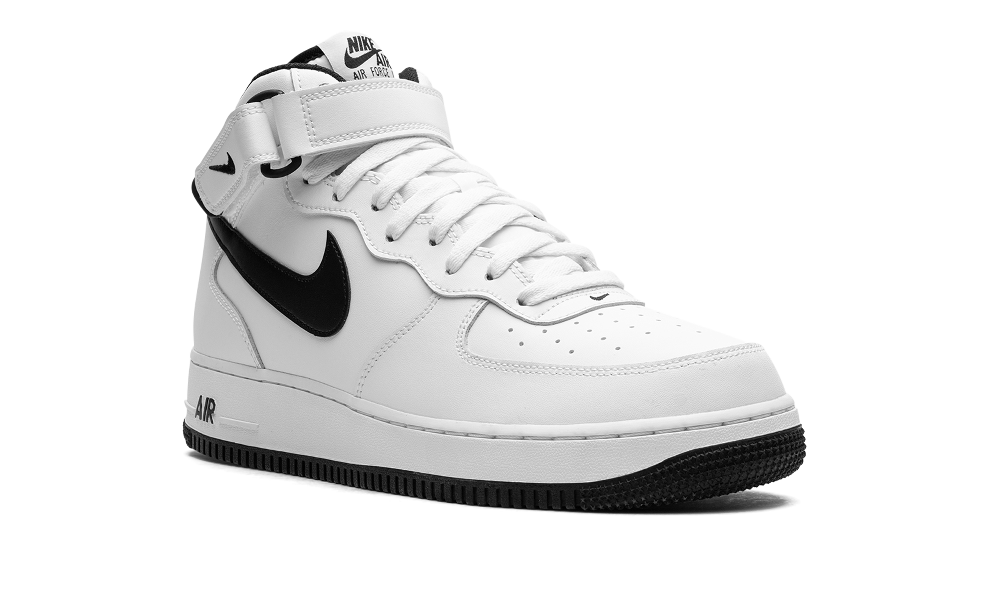 nike air force 1 mid white black 2023+DV0806-101+diagnol right view