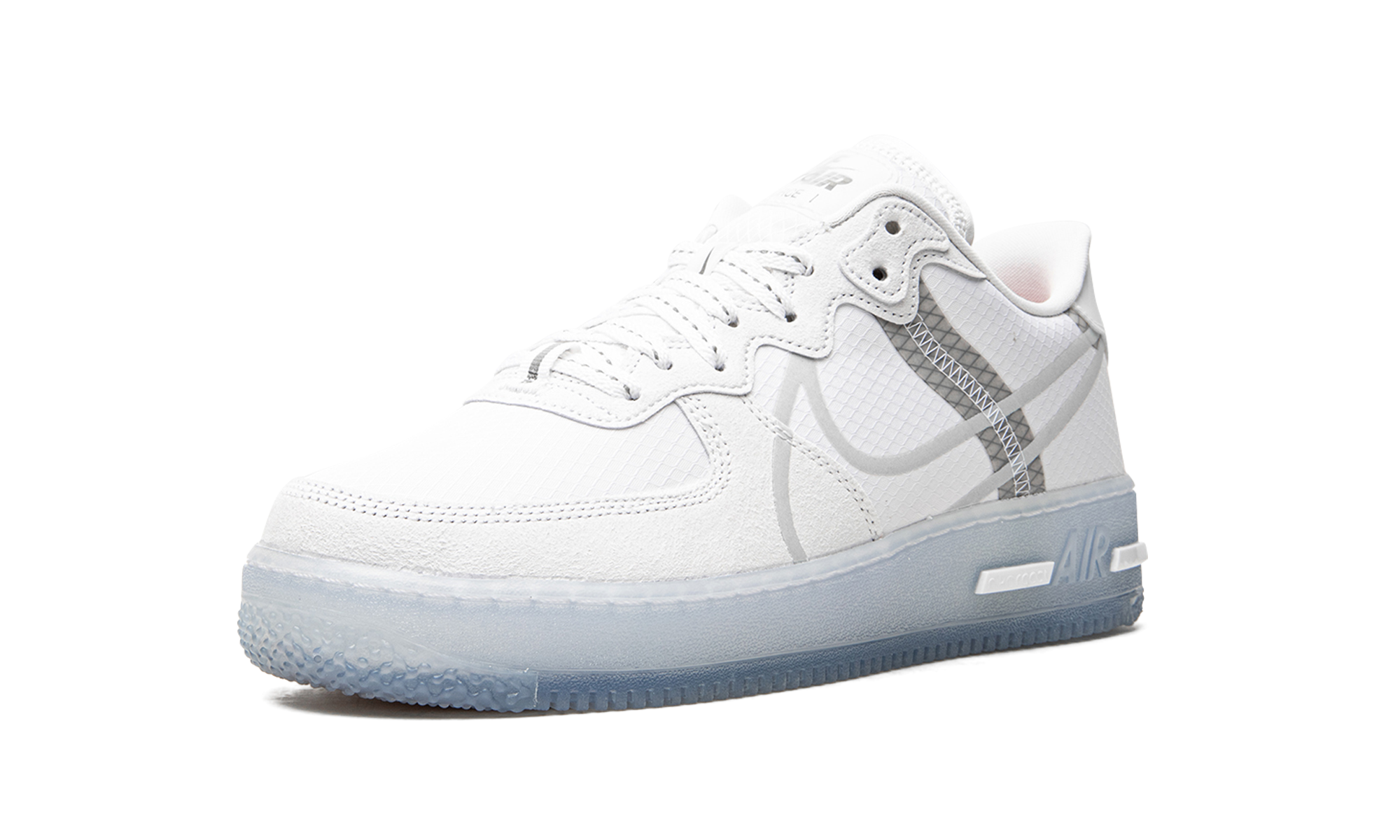 nike air force 1 react white light bone+CQ8879-100+left diagnol single view