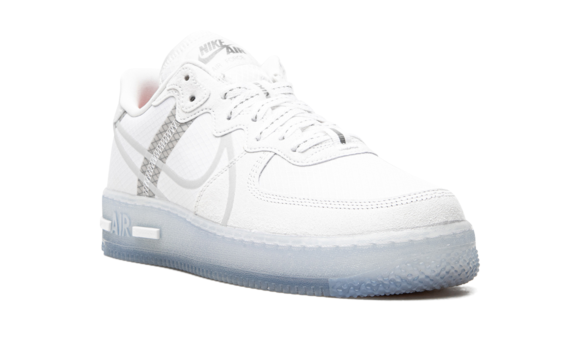 nike air force 1 react white light bone+CQ8879-100+diagnol right view