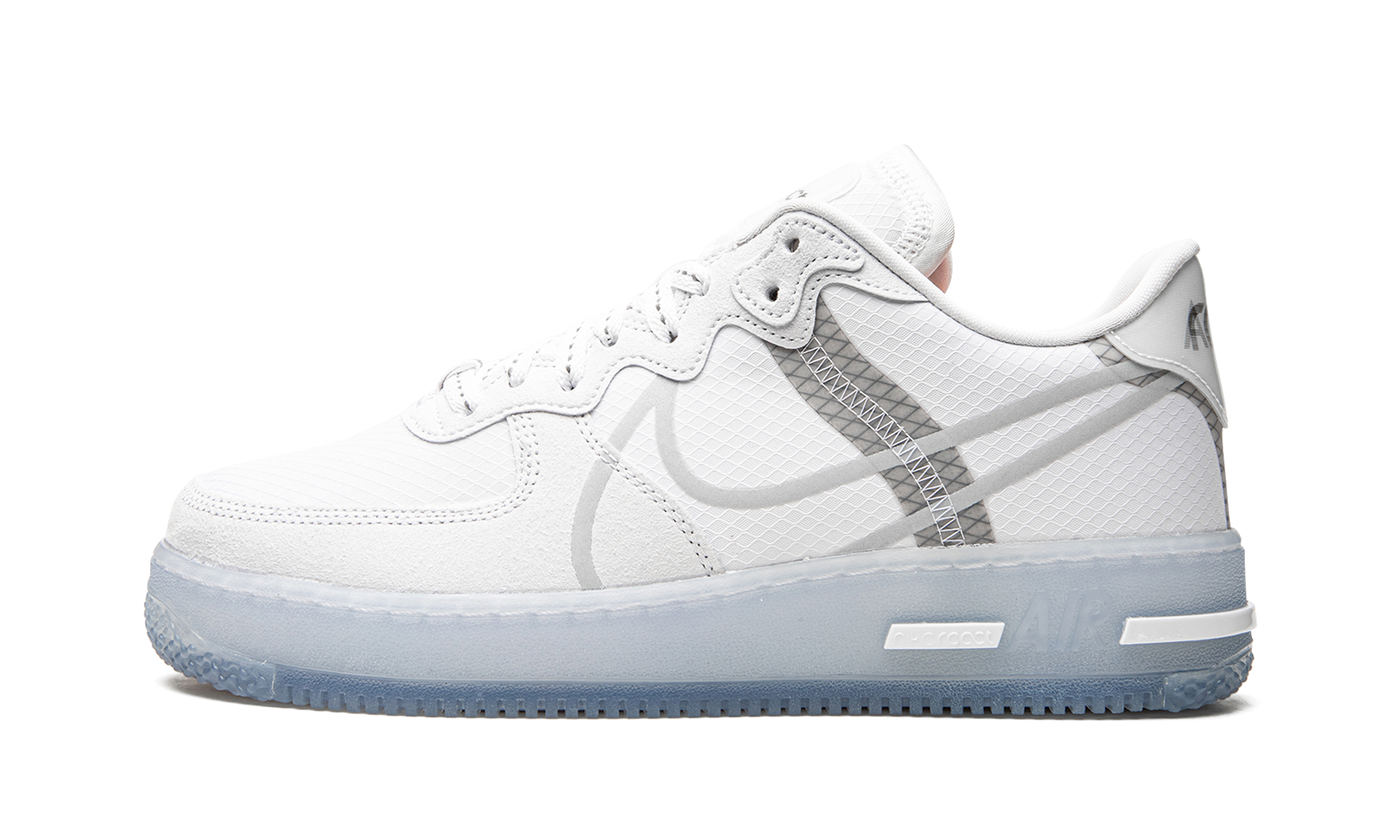 nike air force 1 react white light bone+CQ8879-100+diagnol right view 1