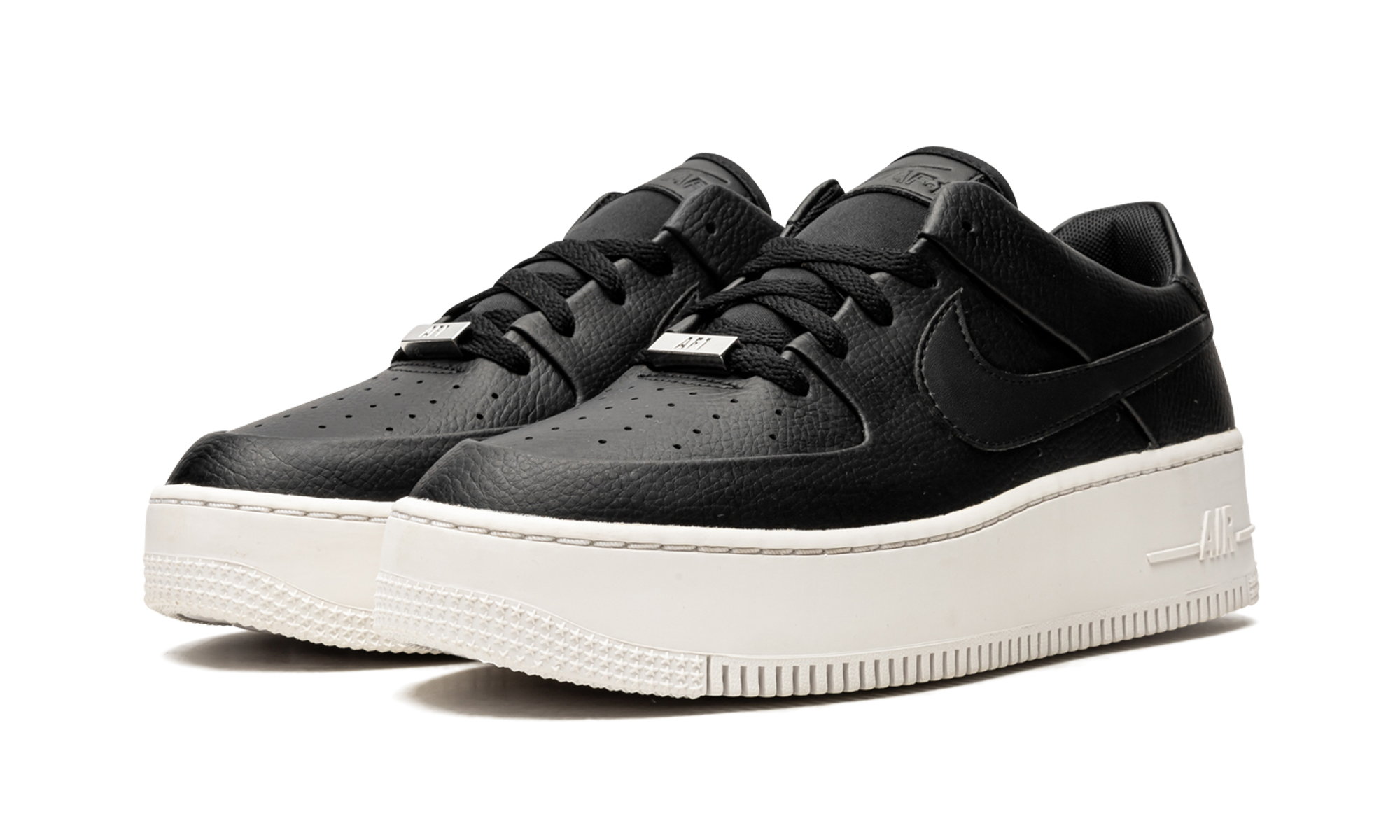 nike air force 1 sage low black white women s+AR5339-002+diagnol left view