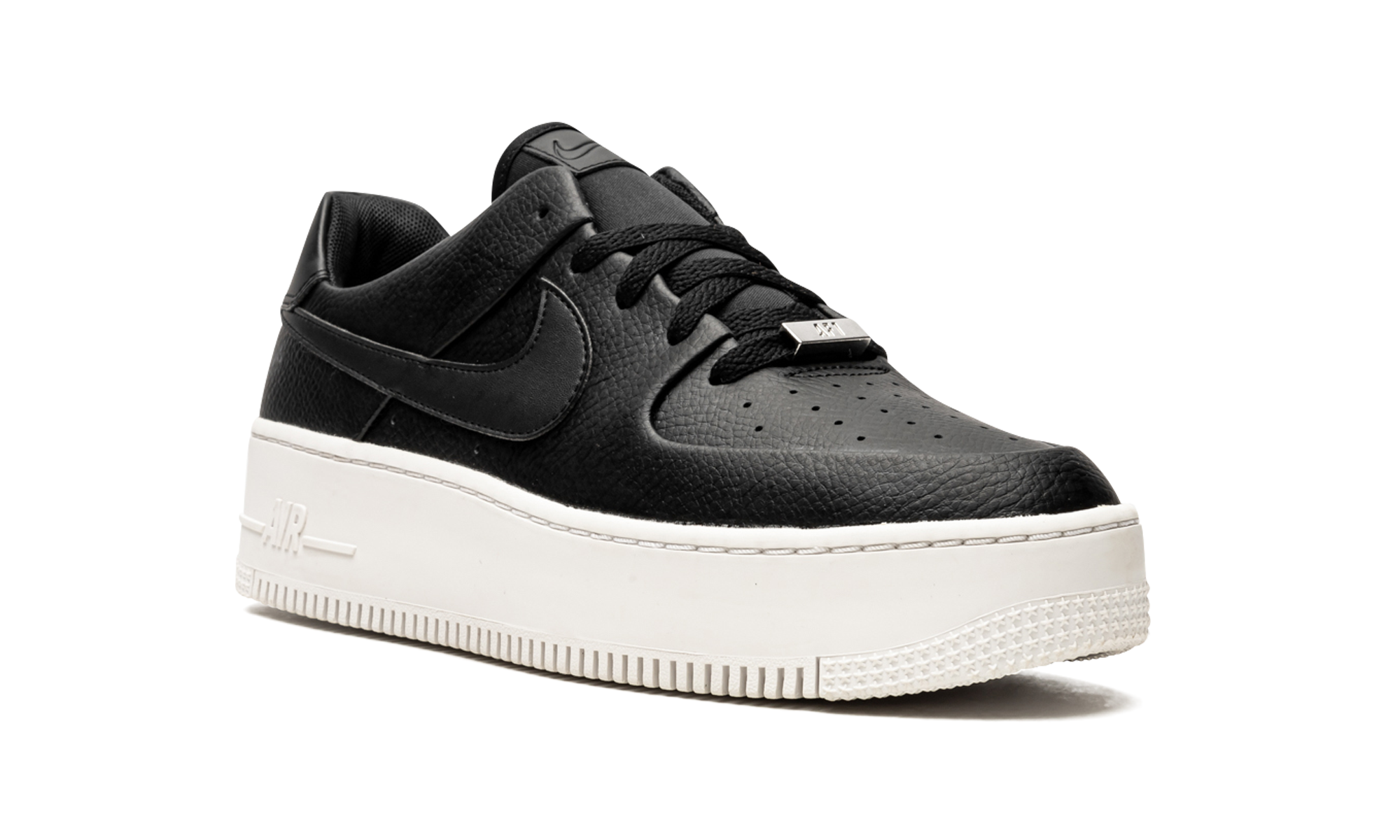 nike air force 1 sage low black white women s+AR5339-002+diagnol right view