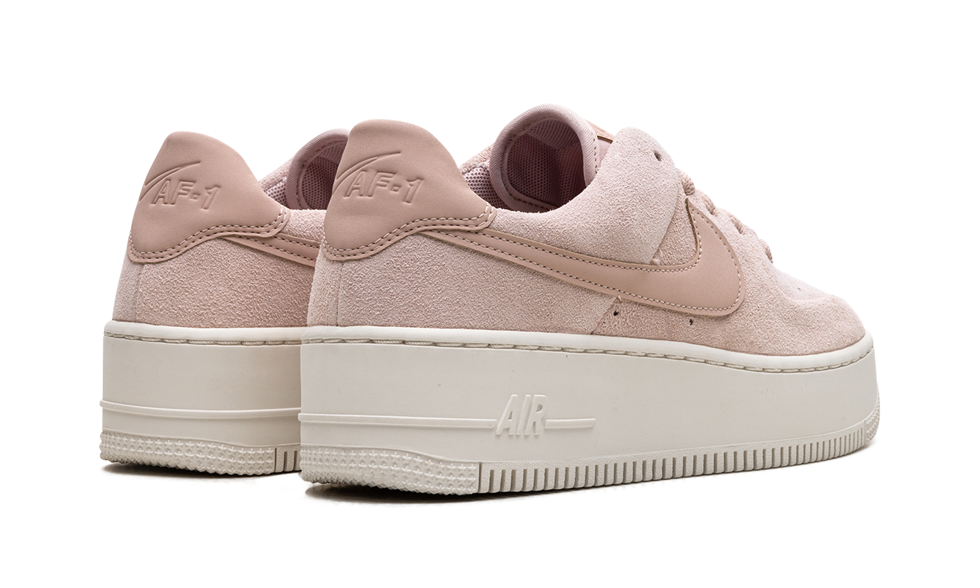 nike air force 1 sage low particle beige women s+AR5339-201+diagnol right behind view