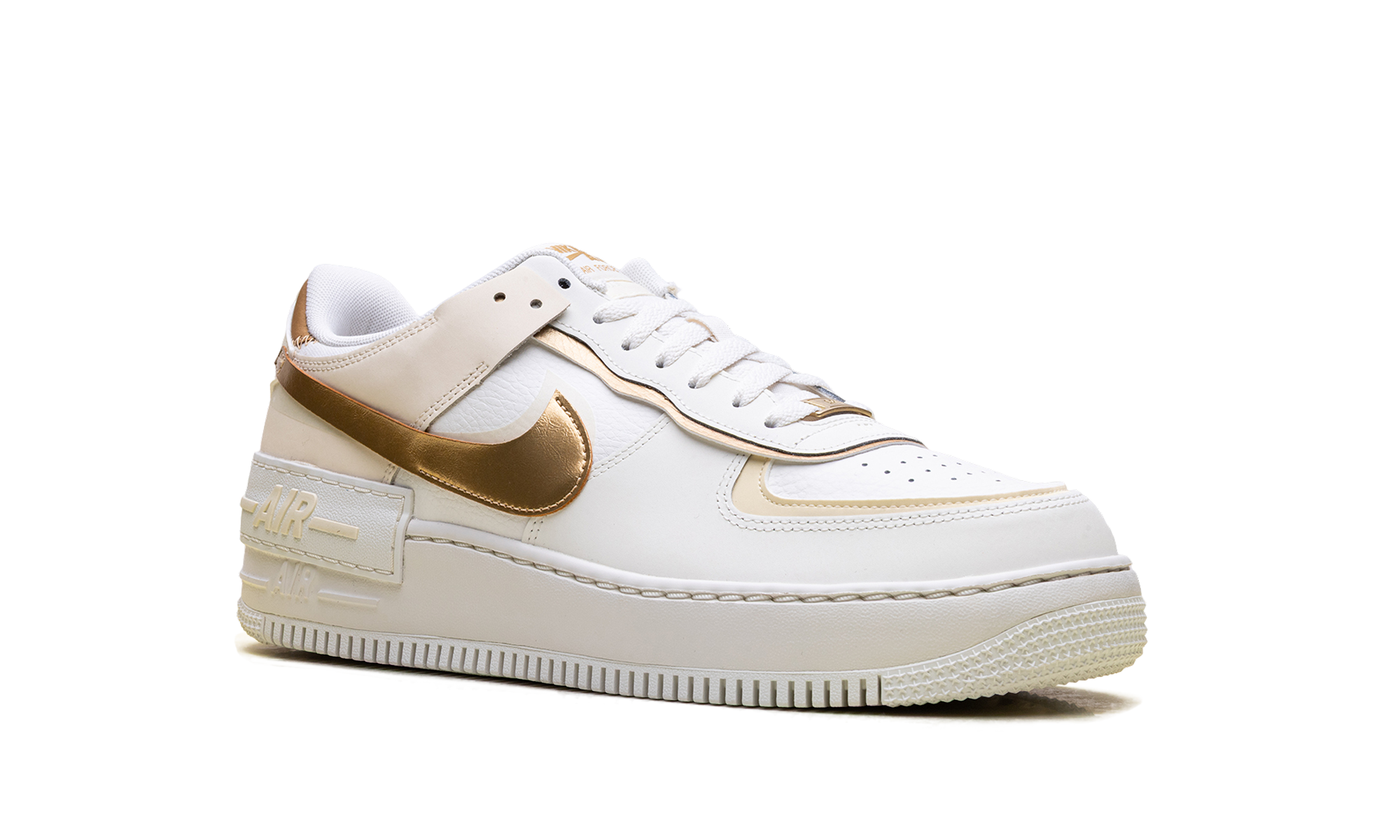 nike air force 1 shadow sail coconut milk metallic gold women s+DZ1847-108+diagnol right view
