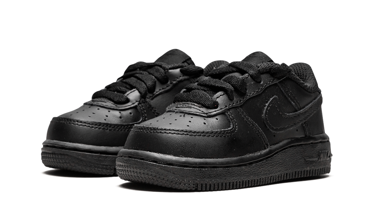 nike air force 1 triple black td+314194-009+diagnol left view