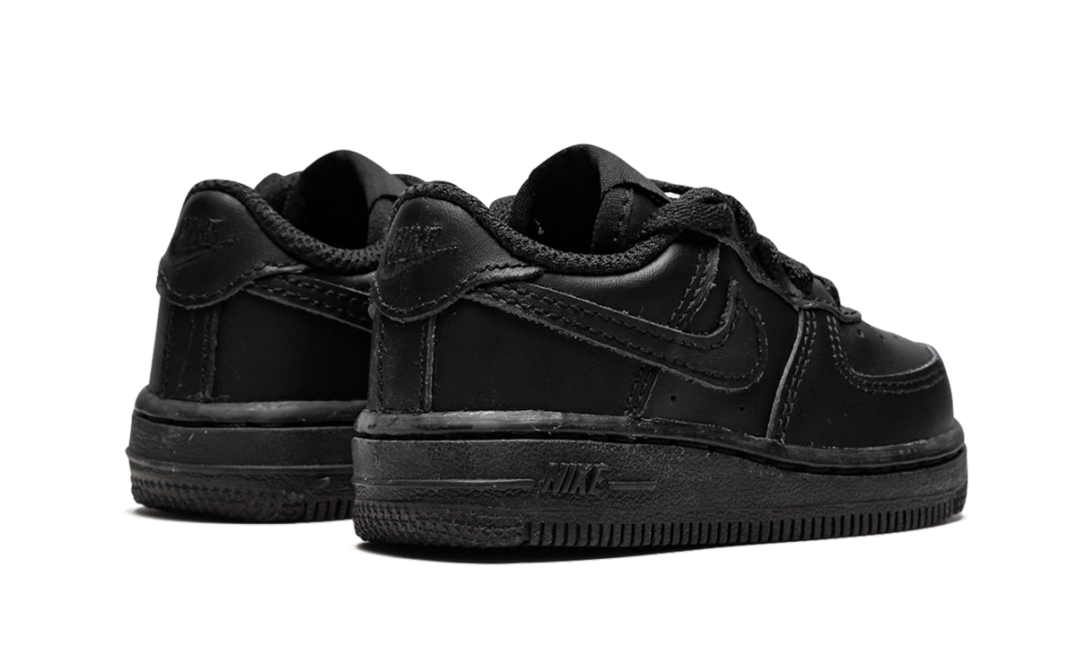 nike air force 1 triple black td+314194-009+diagnol right behind view