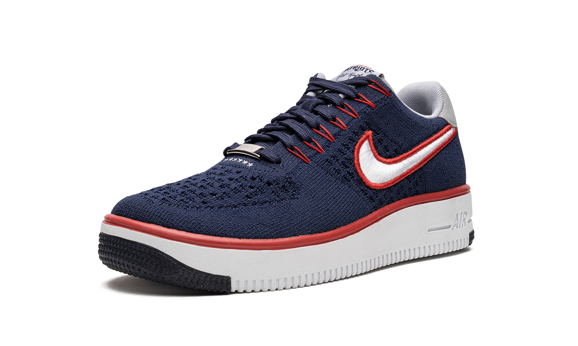nike air force 1 ultra flyknit low new england patriots r k k+FD0495-400+left diagnol single view