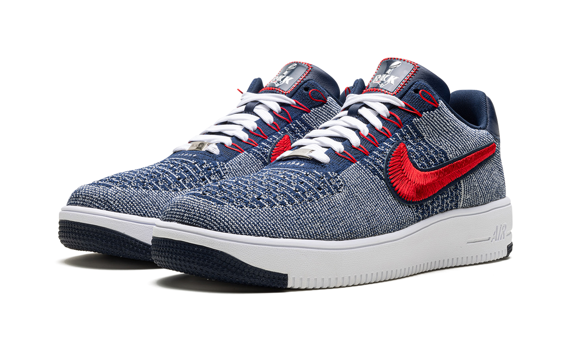 nike air force 1 ultra flyknit low patriots robert kraft wolf grey+FV4079-012+diagnol left view