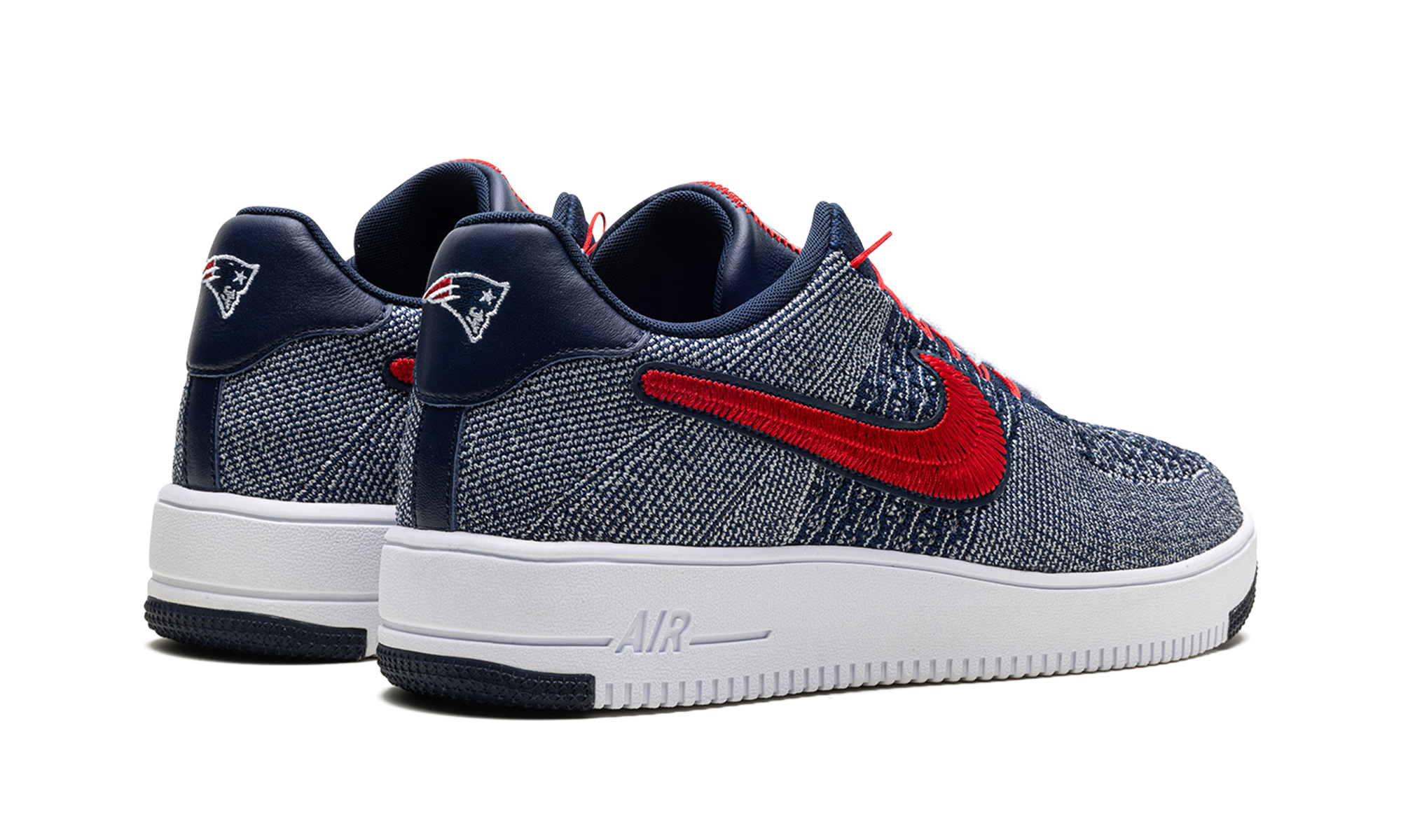 nike air force 1 ultra flyknit low patriots robert kraft wolf grey+FV4079-012+diagnol right behind view