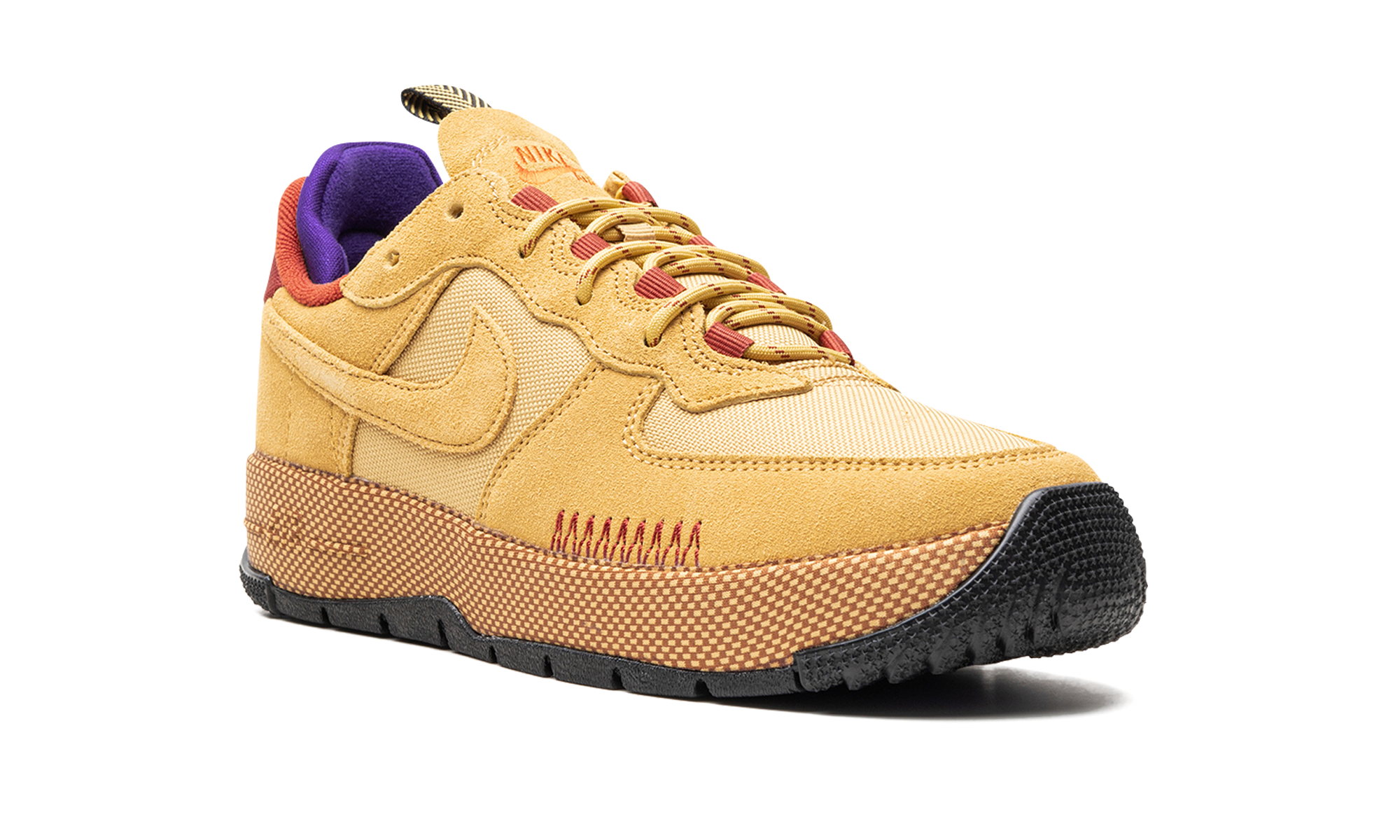 nike air force 1 wild low wheat gold women s+FB2348-700+diagnol right view