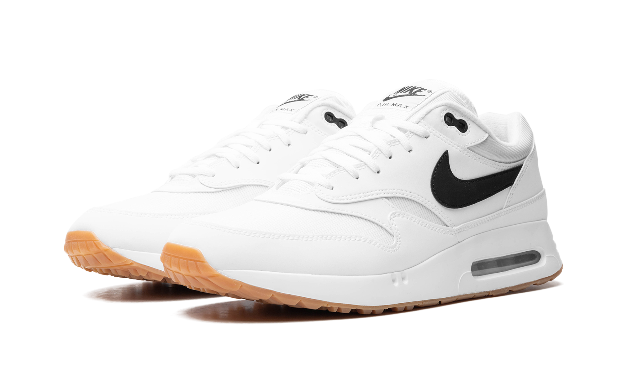 nike air max 1 86 og golf white black gum+FN0697-100+diagnol left view