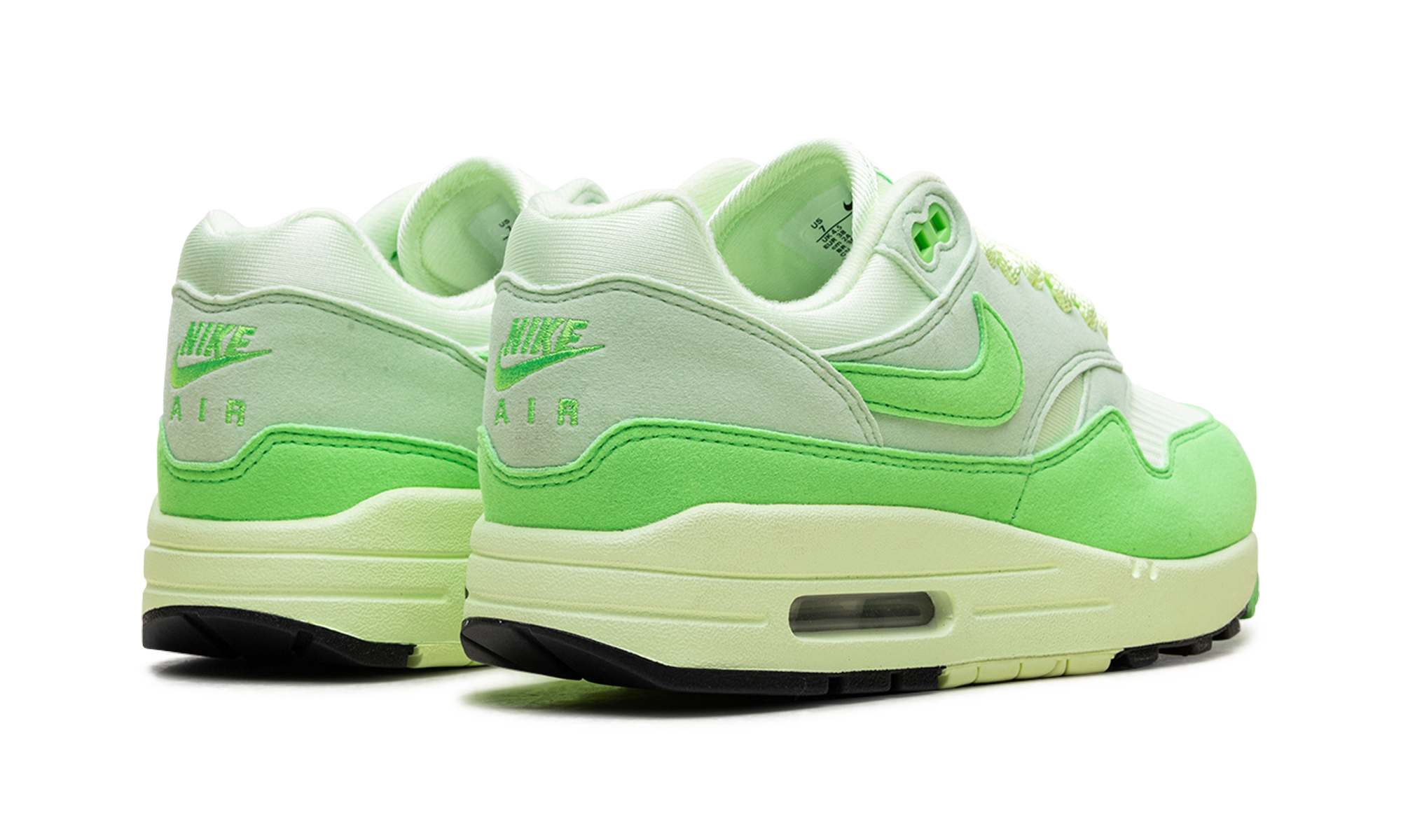 nike air max 1 87 high saturation vapor green women s+HJ7329-376+diagnol right behind view