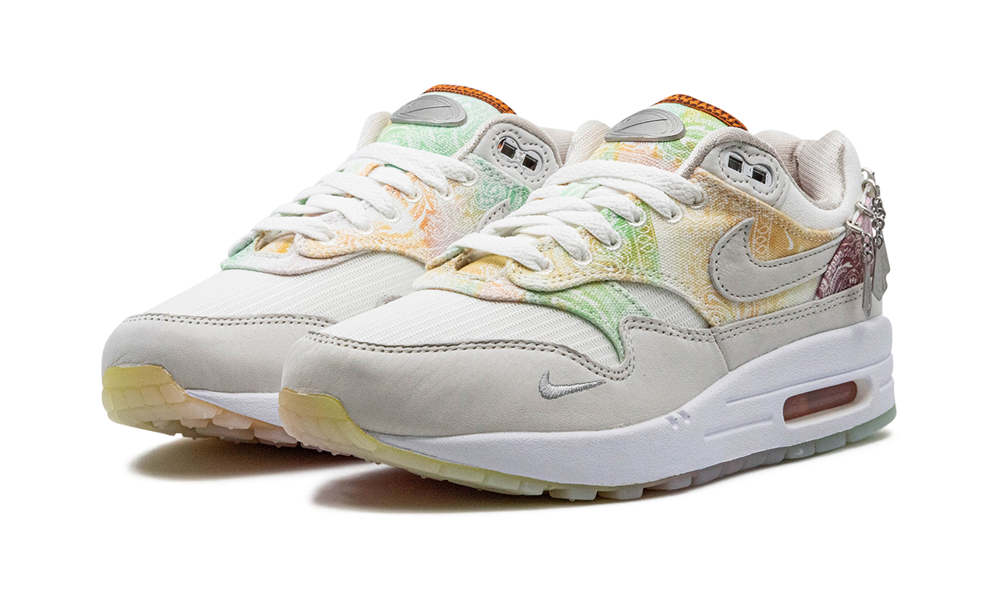 nike air max 1 87 metal charms phantom mint foam women s+FJ7734-101+diagnol left view