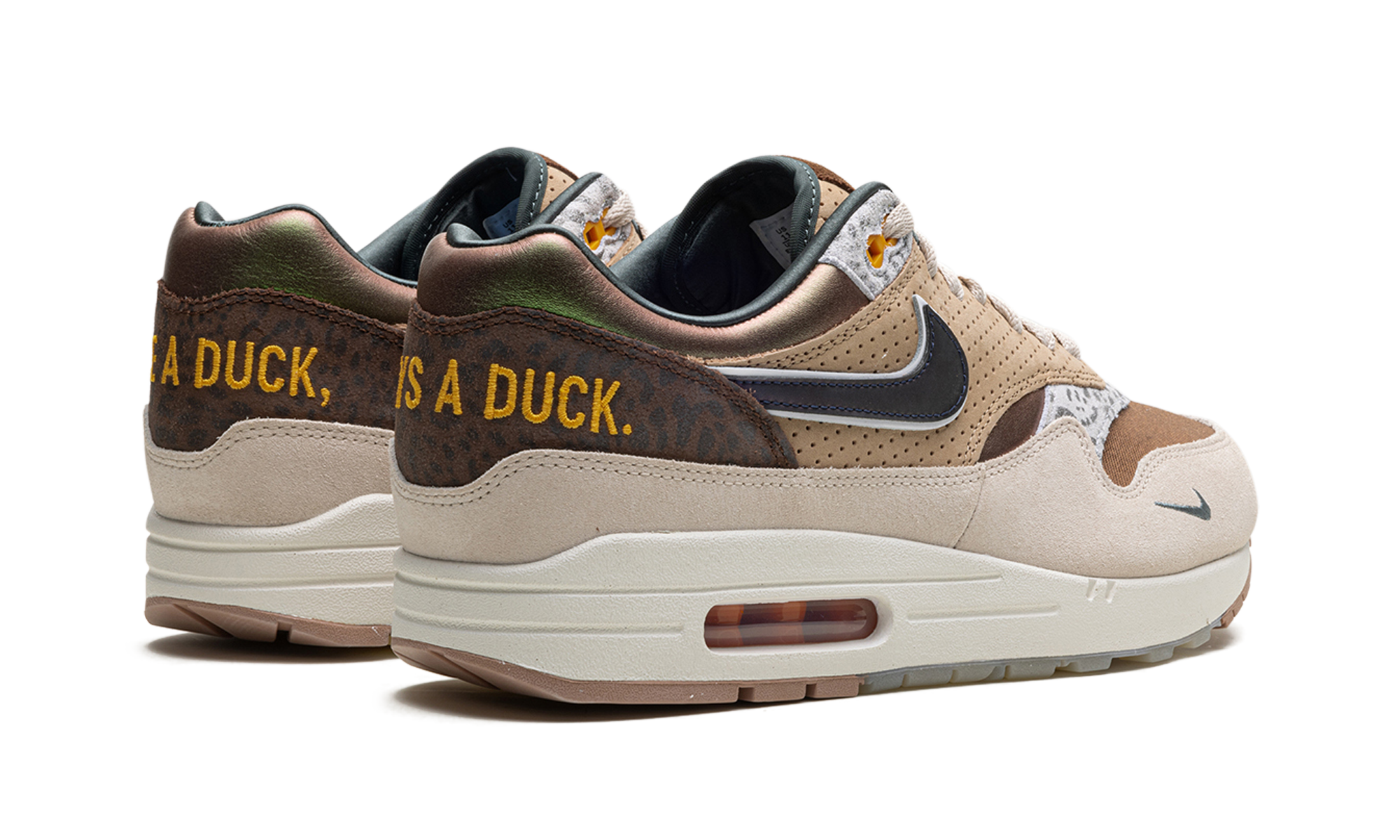 nike air max 1 87 premium university of oregon pe 2024+HQ2640-200+diagnol right behind view