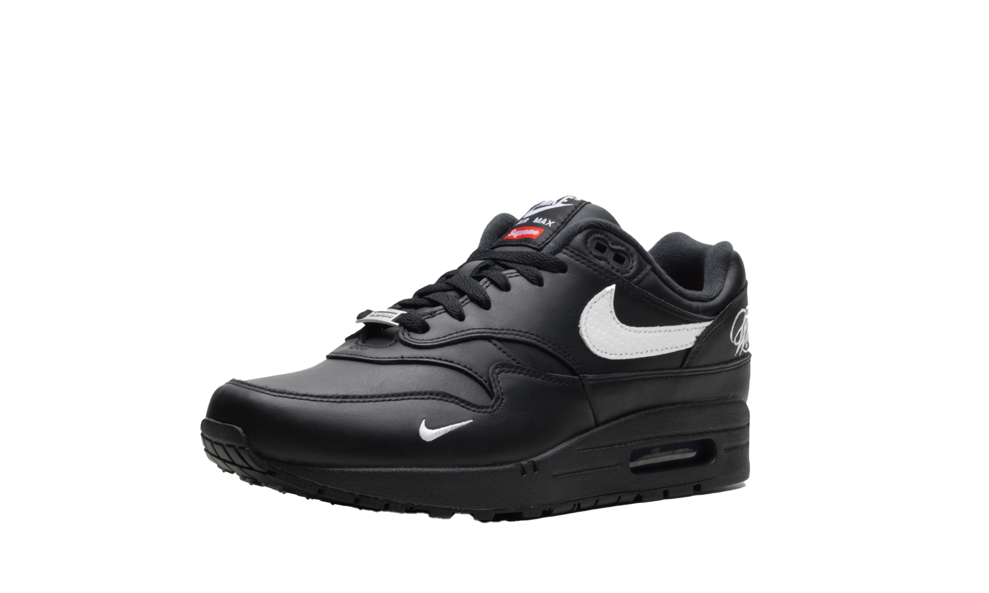 nike air max 1 87 sp supreme black white+HF8813-001+left diagnol single view