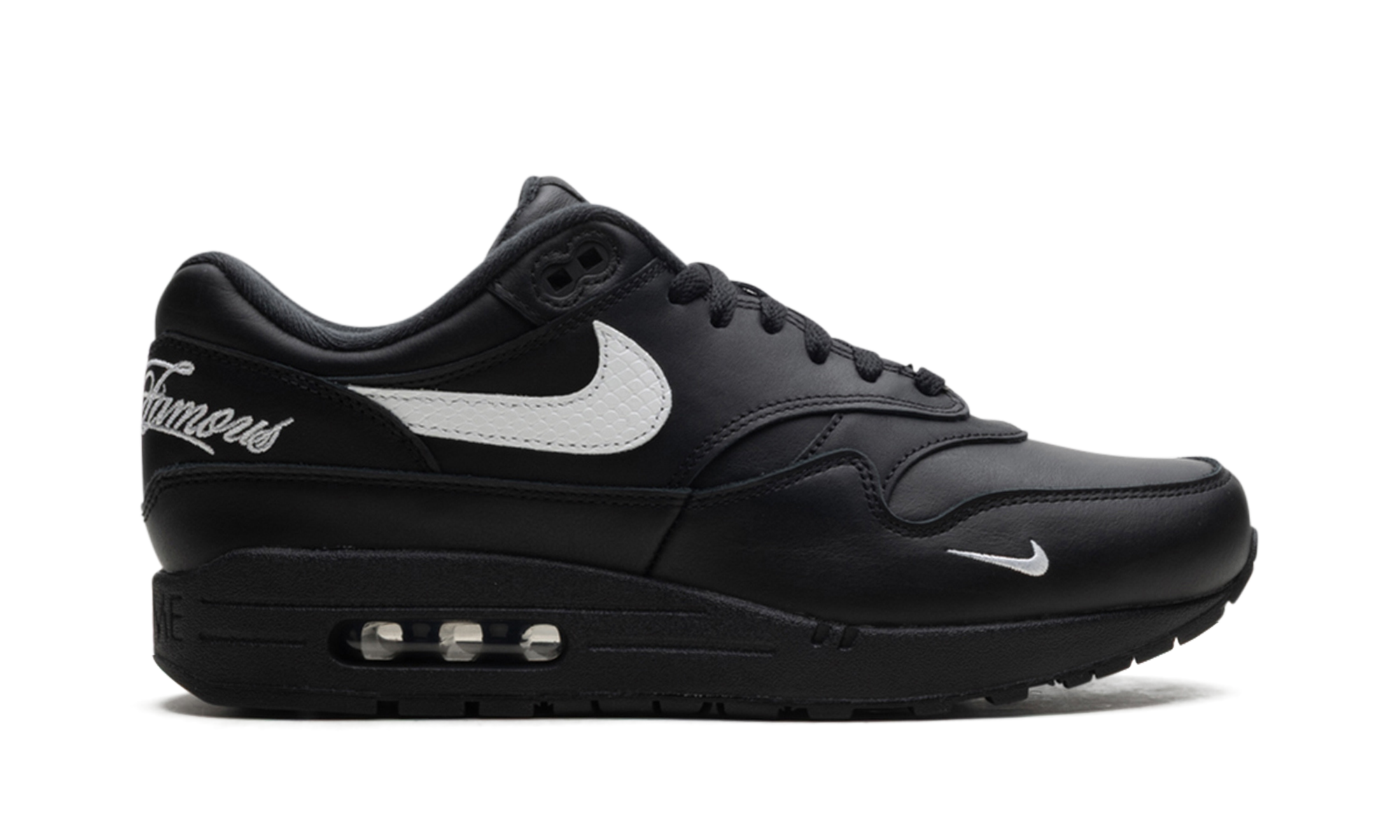 nike air max 1 87 sp supreme black white+HF8813-001+diagnol right view