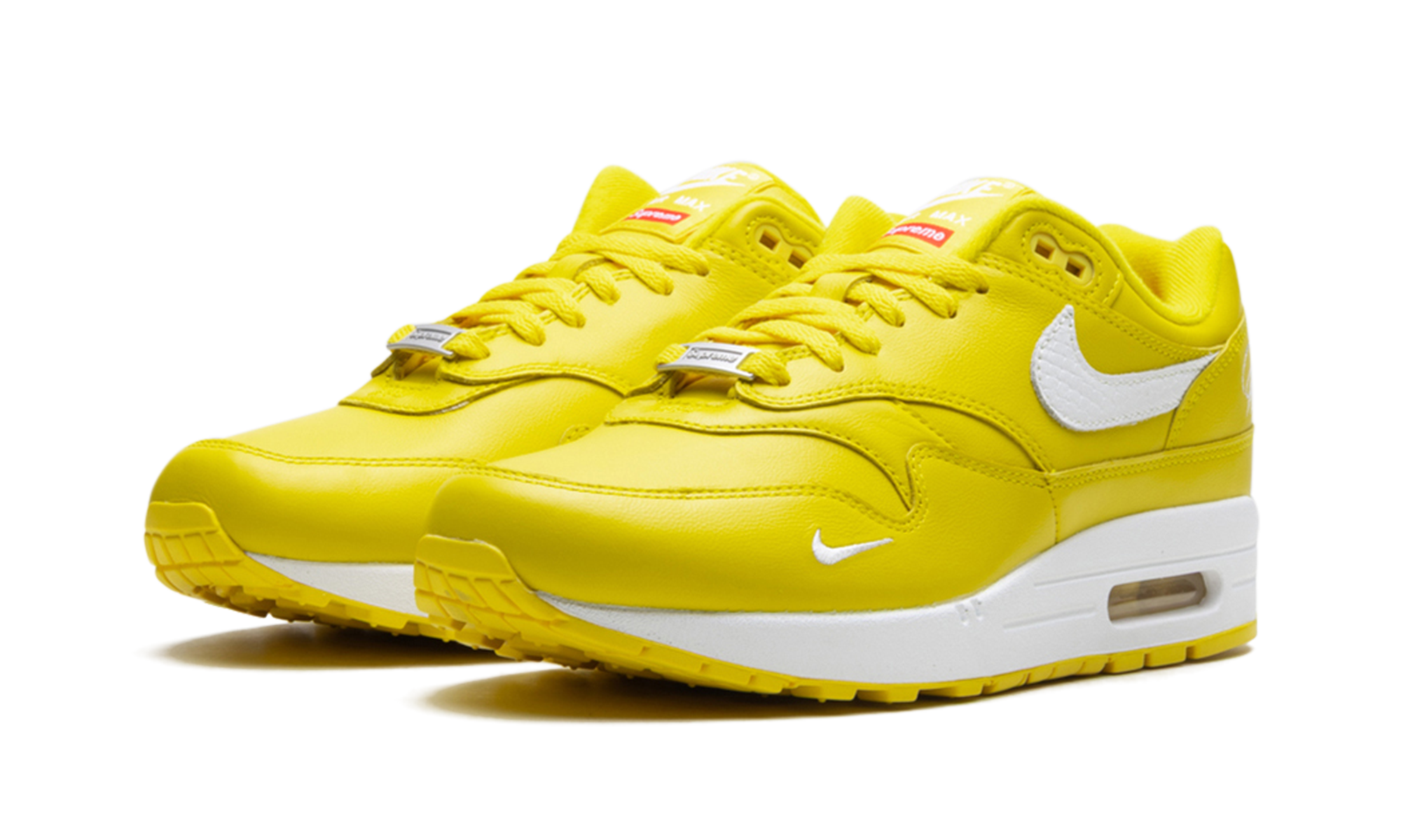 nike air max 1 87 sp supreme speed yellow+HF8813-700+diagnol left view