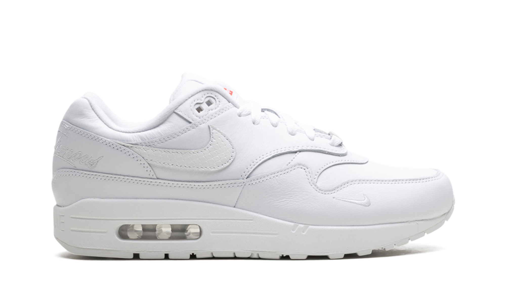 nike air max 1 87 sp supreme triple white+HF8813-100+diagnol right view