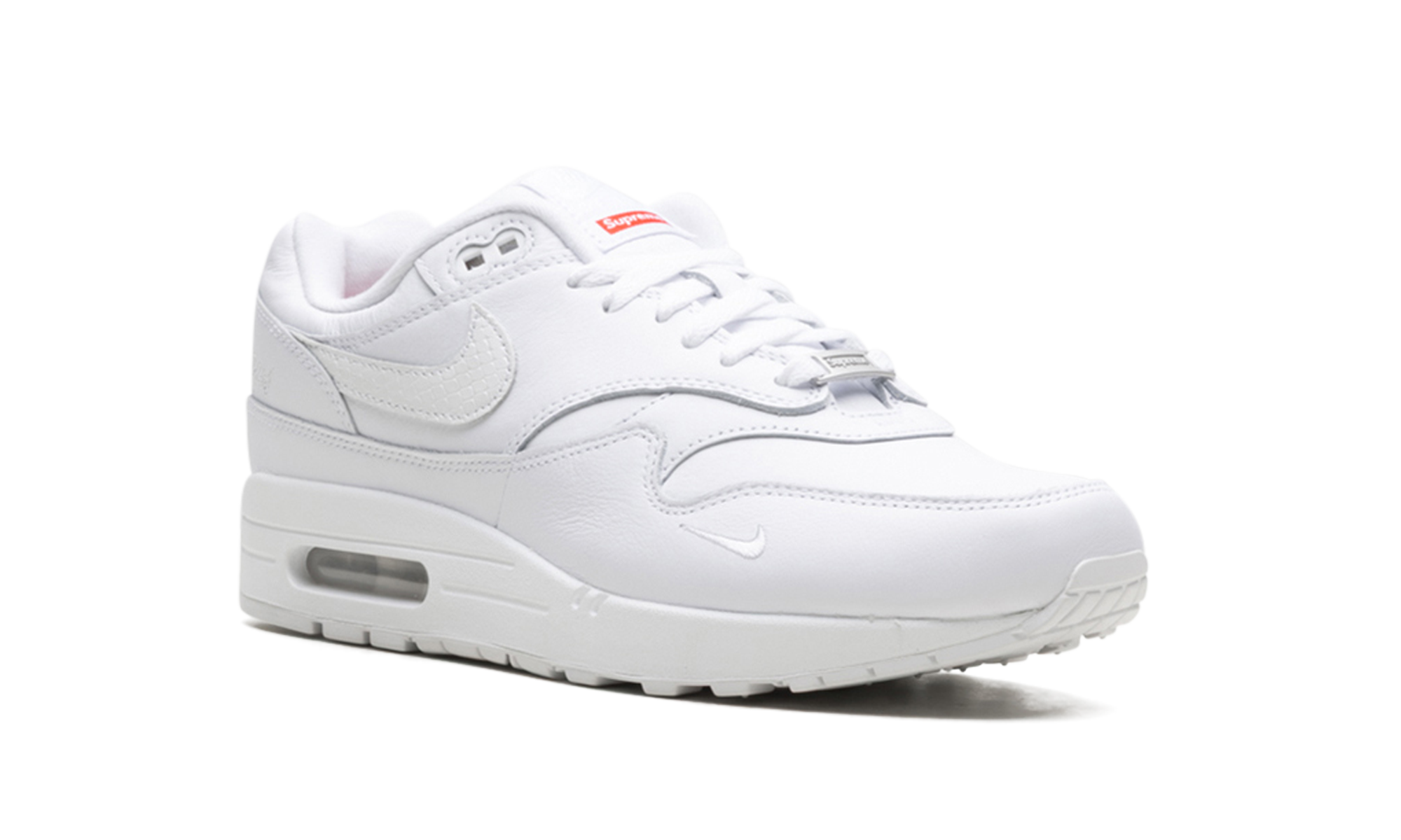nike air max 1 87 sp supreme triple white+HF8813-100+diagnol right view 1