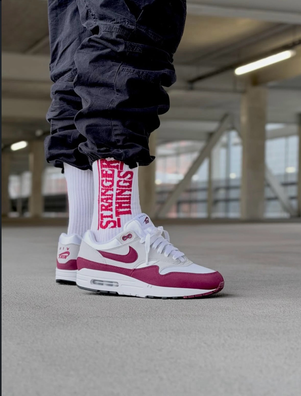 Nike Air Max 1 '87 Stranger Things Steve Harrington, Lifestyle View 1, SKU IM3906-100