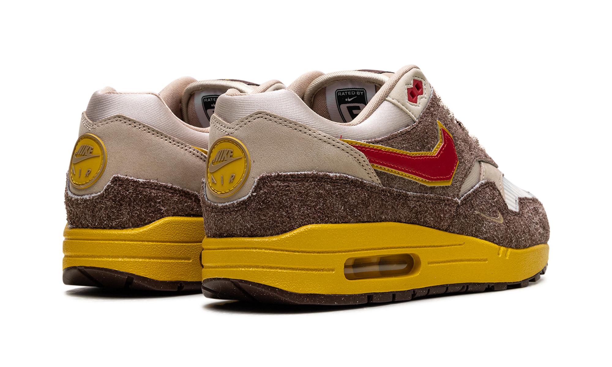 nike air max 1 swoosh low poly big head origins+HV5776-200+diagnol right behind view