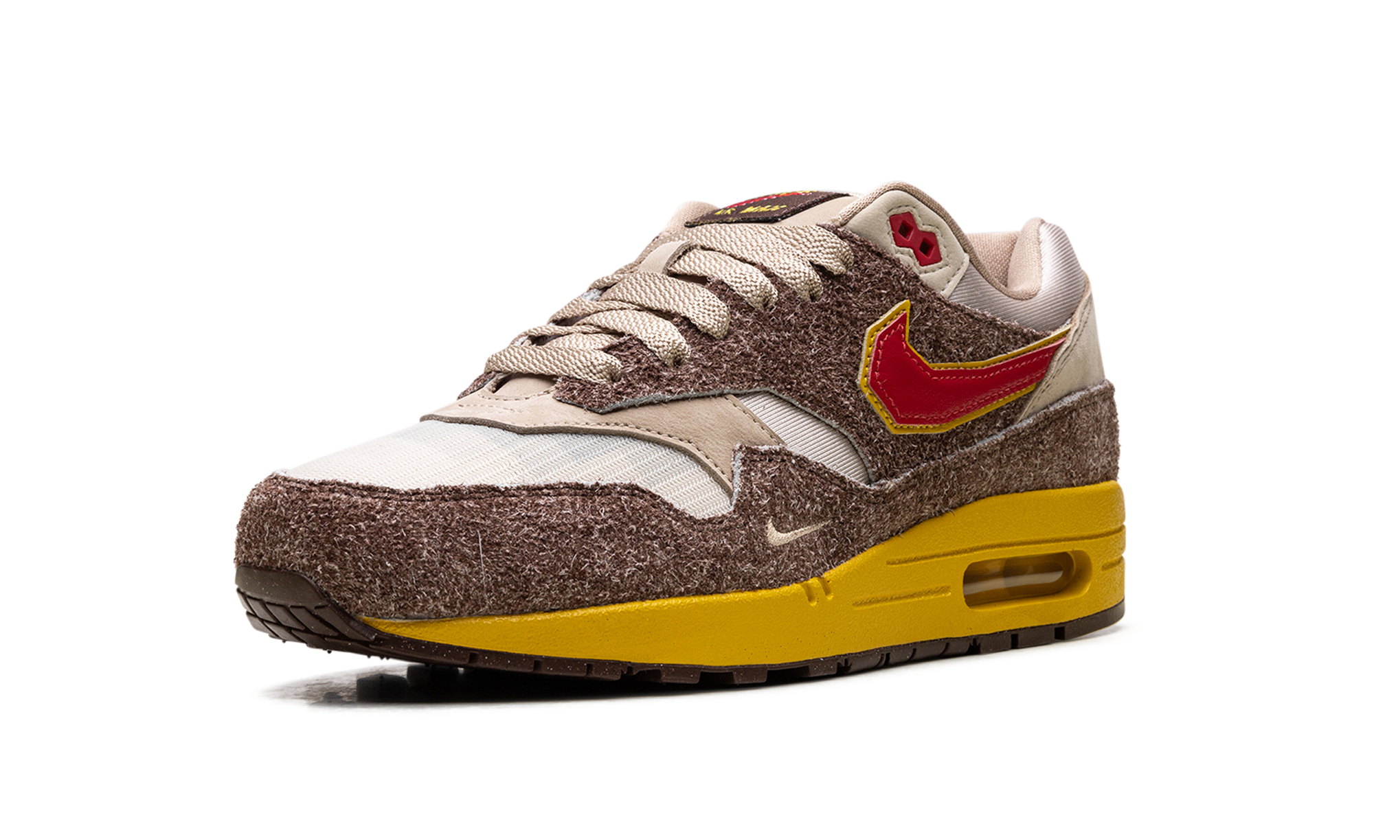 nike air max 1 swoosh low poly big head origins+HV5776-200+left diagnol single view