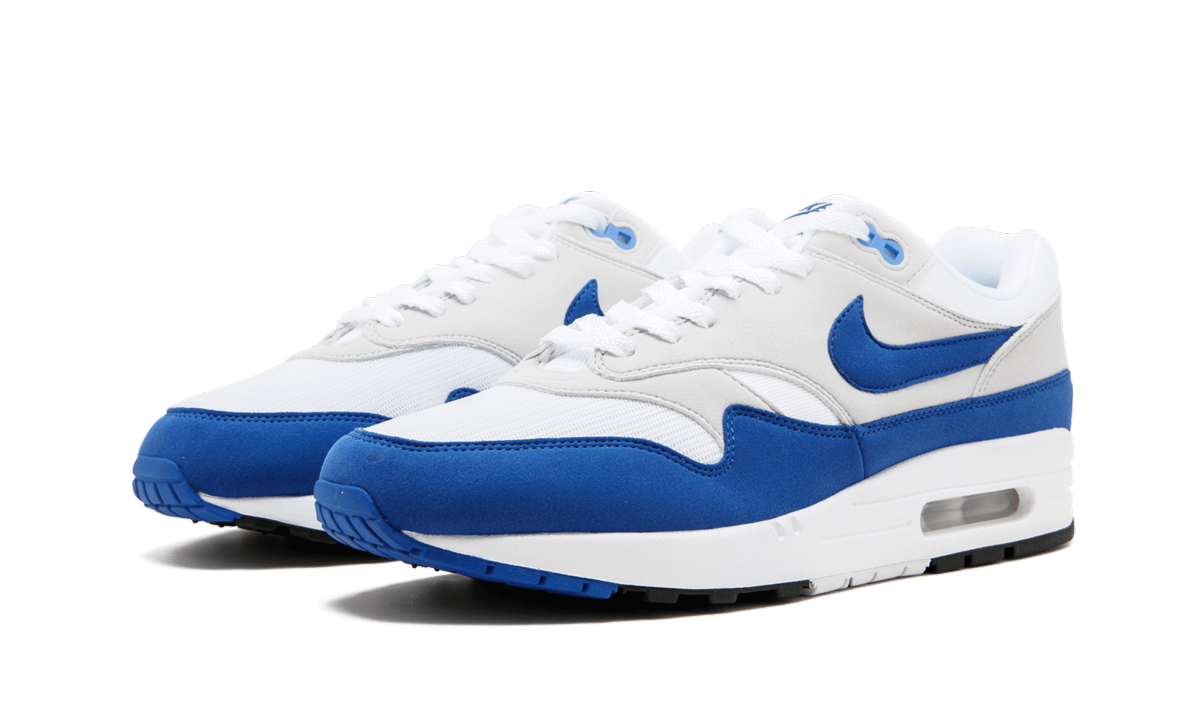 nike air max 1 anniversary royal 2017 restock+908375-102+diagnol left view