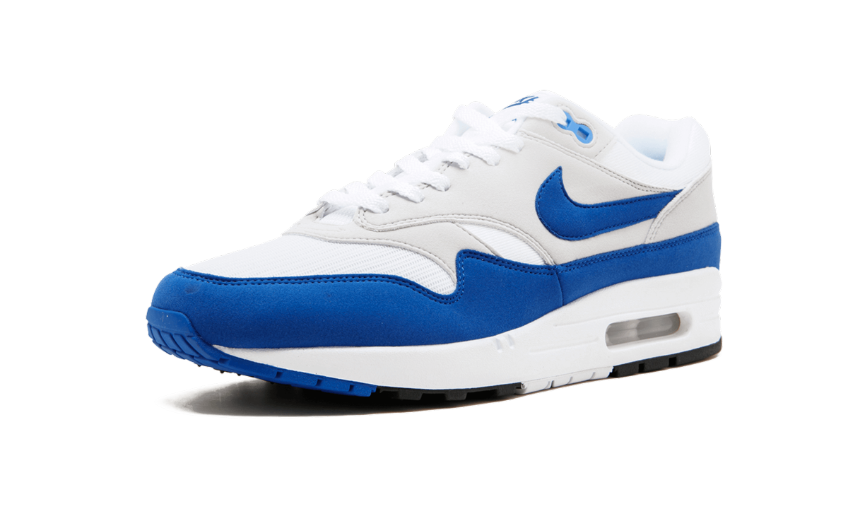 nike air max 1 anniversary royal 2017 restock+908375-102+left diagnol single view