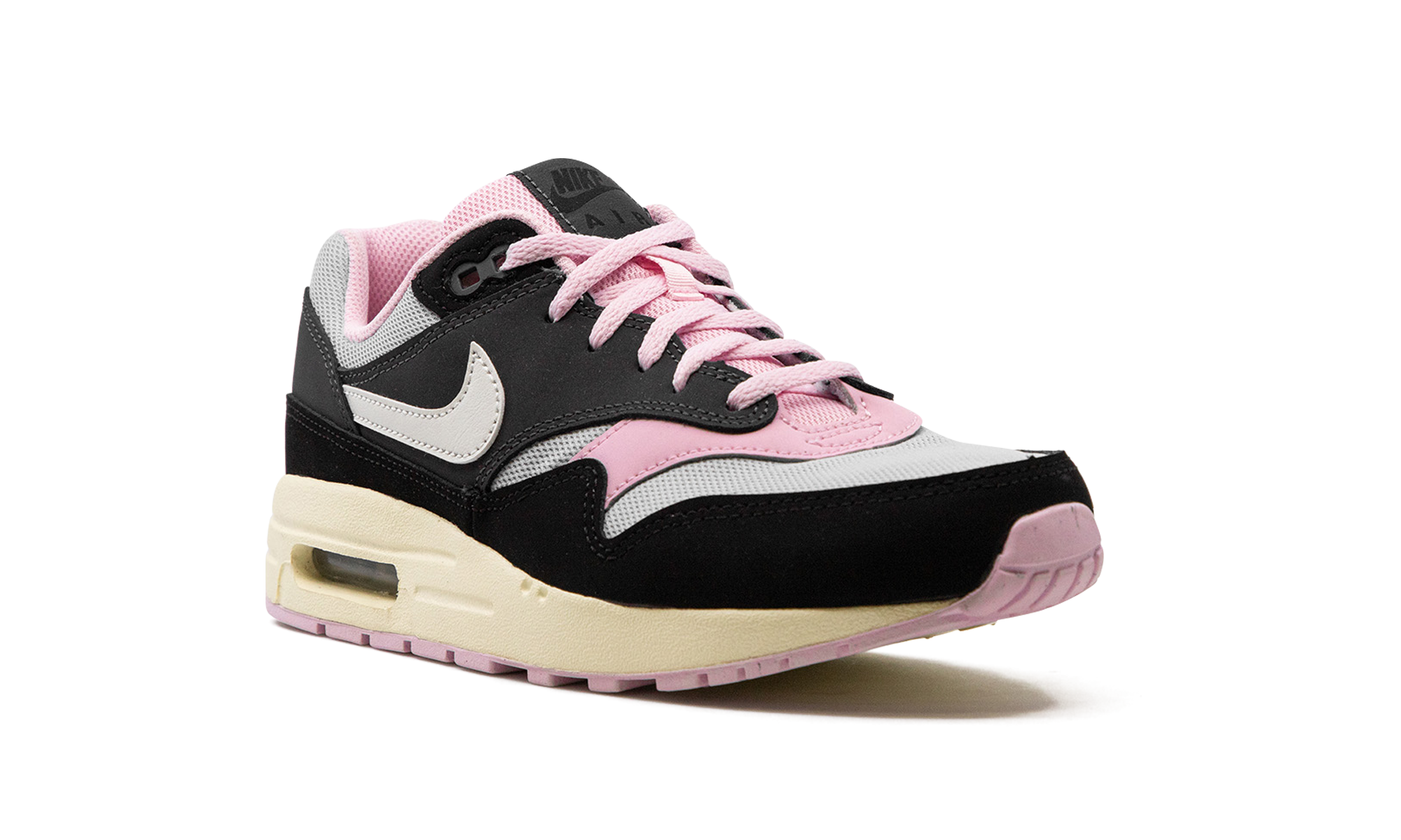 nike air max 1 anthracite pink foam gs+DZ3307-004+diagnol right view